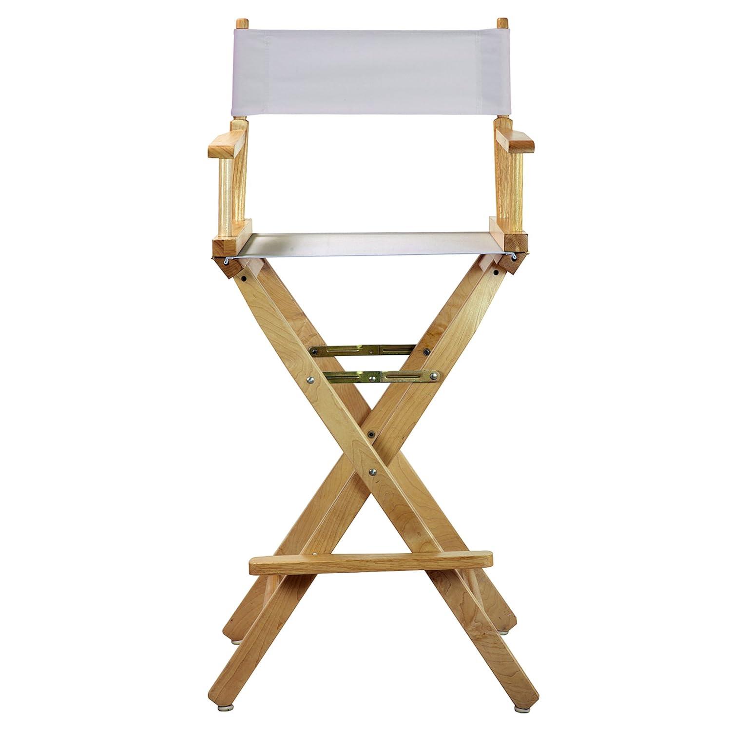 "30" Director's Chair Natural Frame-White Canvas"