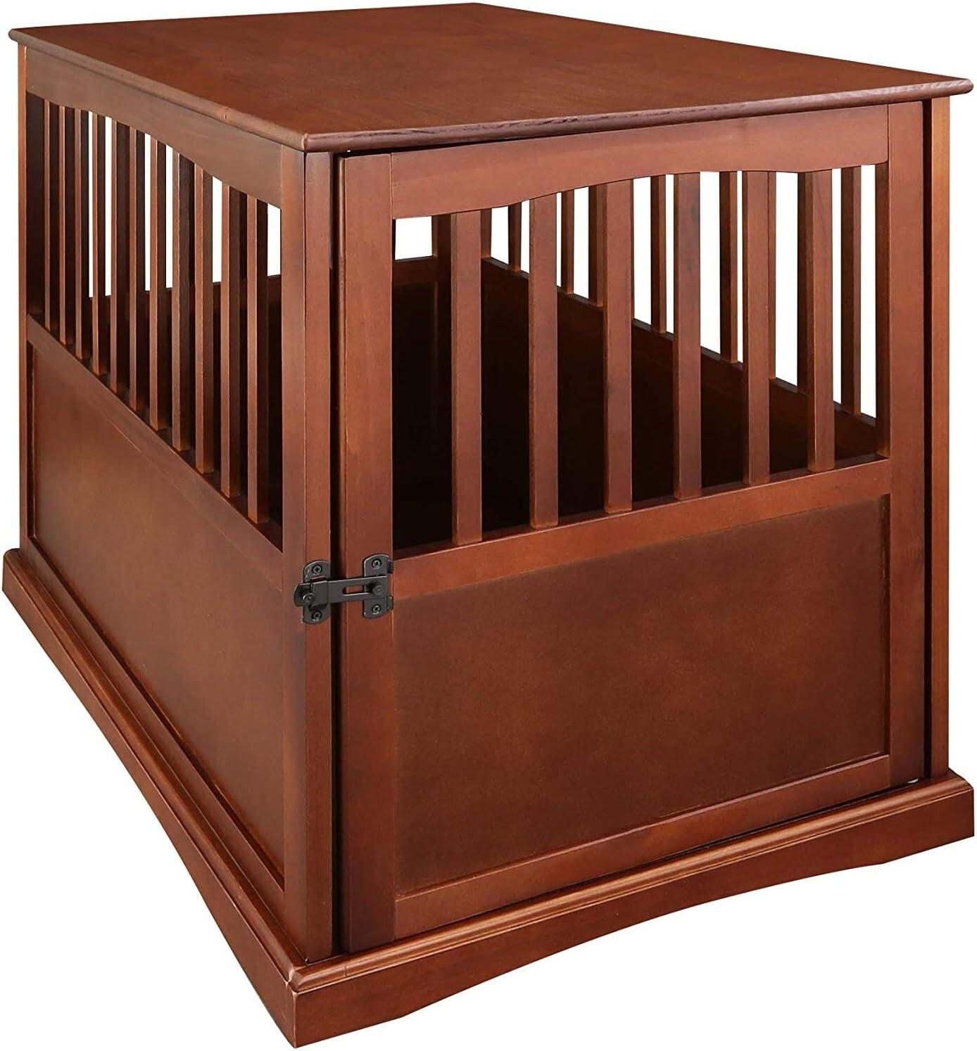 Walnut Solid Wood Pet Crate End Table