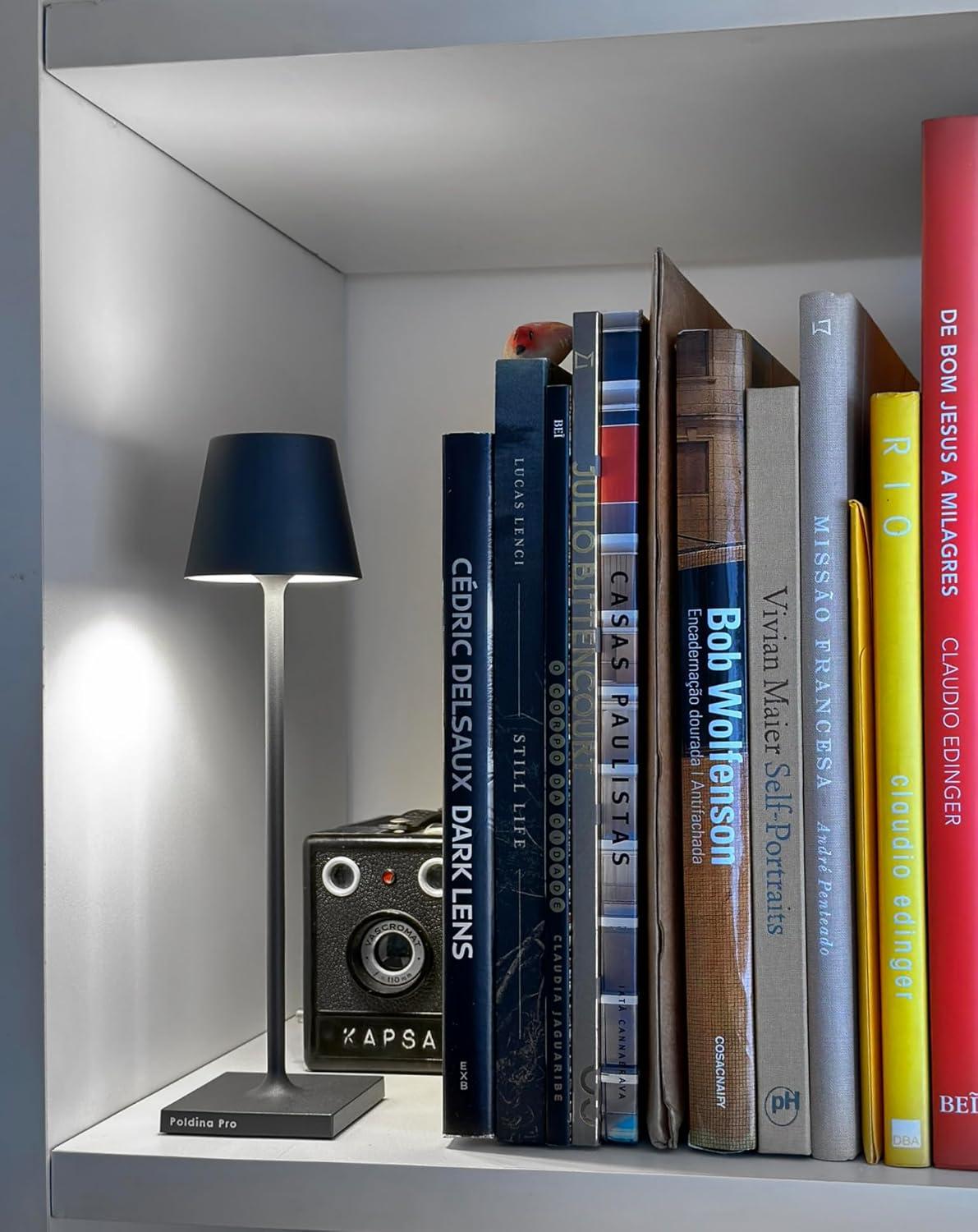 Dark Grey Cordless Touch LED Table Lamp