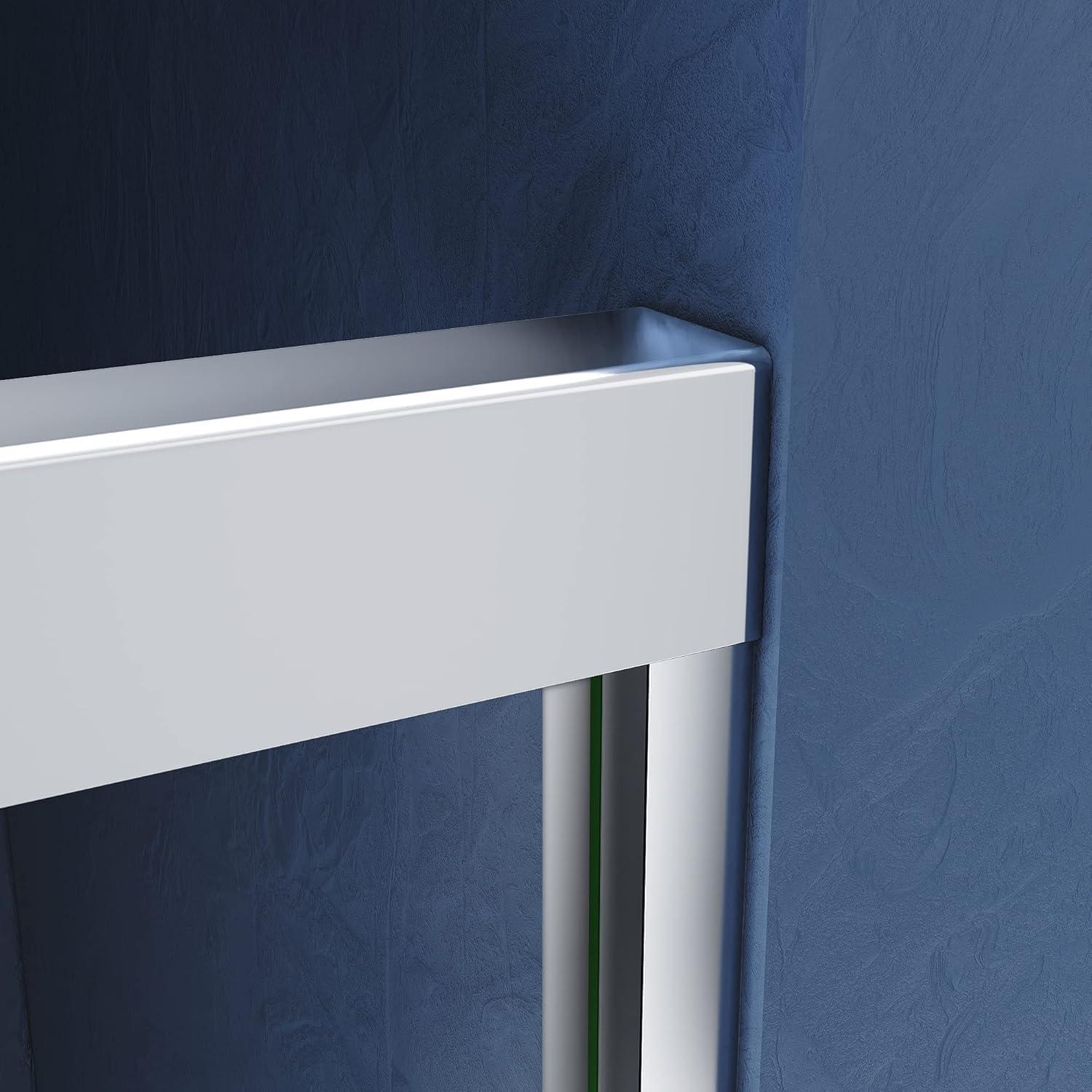 KUNMINGZHUHE Sliding Glass Tub Door 56-60 In. W X 57 In. H, Semi Frameless Double Bathtub Door, Certified Thick Clear Clear Tempered Glass, 304 Stainless Steel Handles. ZH2842-W2269P144318