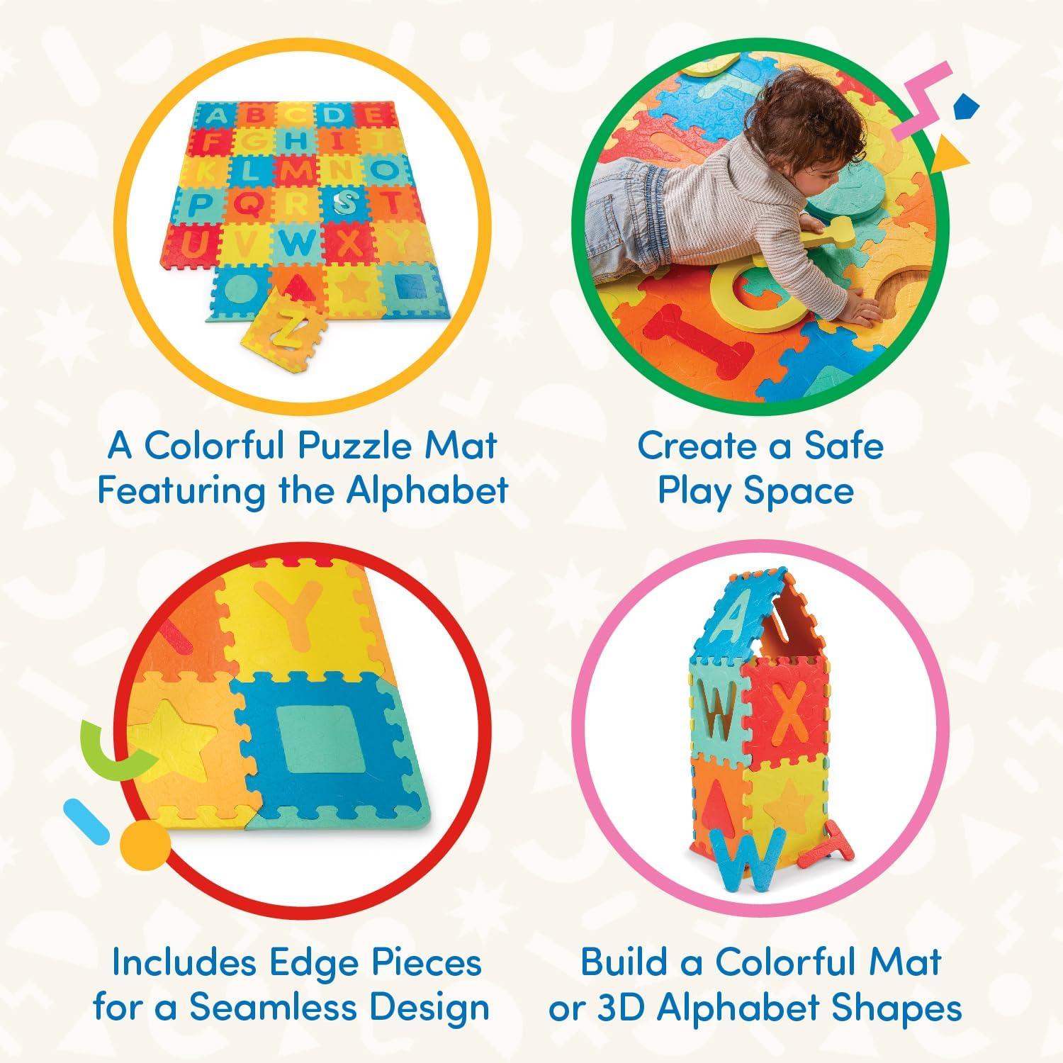 Large Multicolor Foam Alphabet Interlocking Puzzle Mat