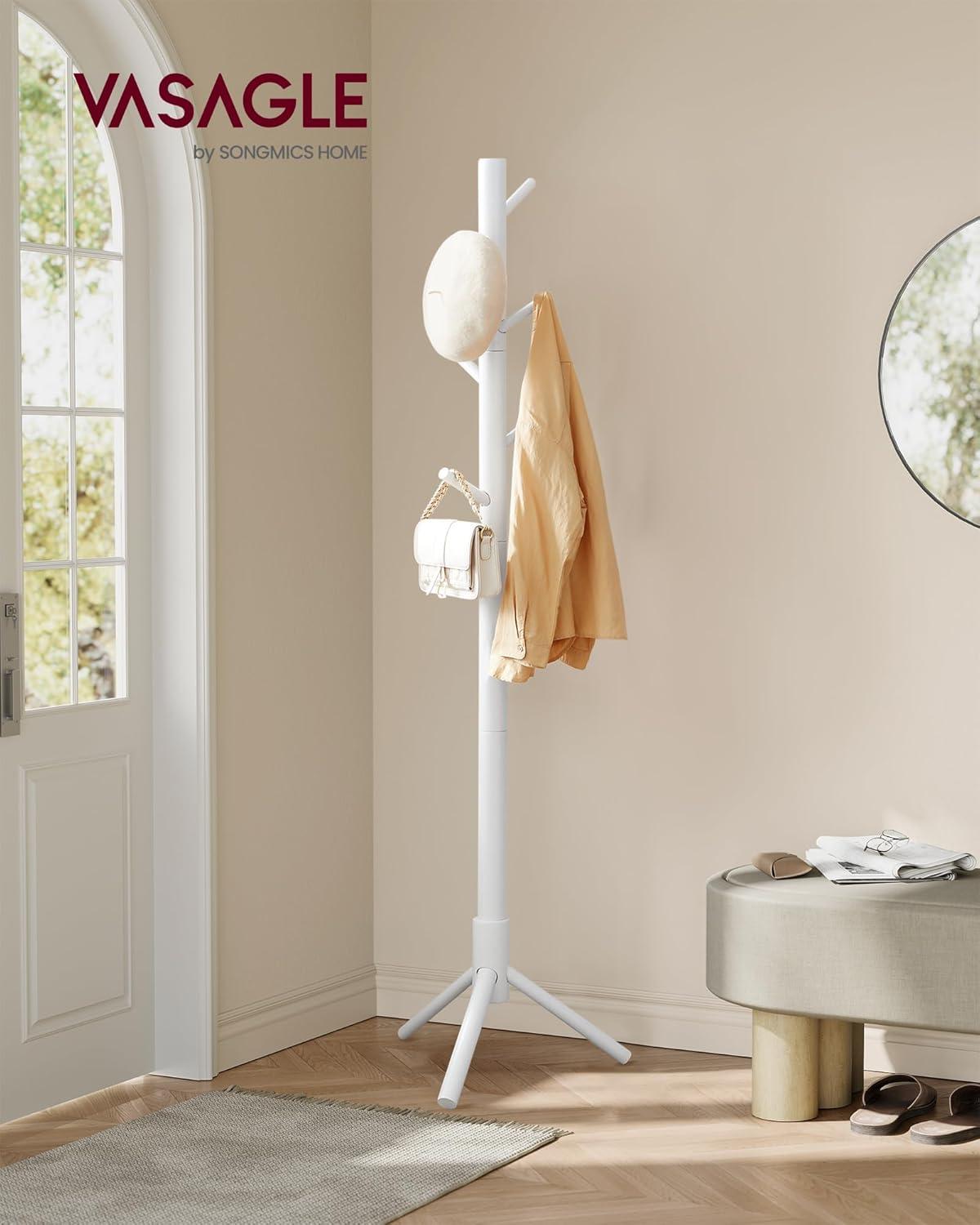 Solid Wood Freestanding 8 - Hook Coat Rack