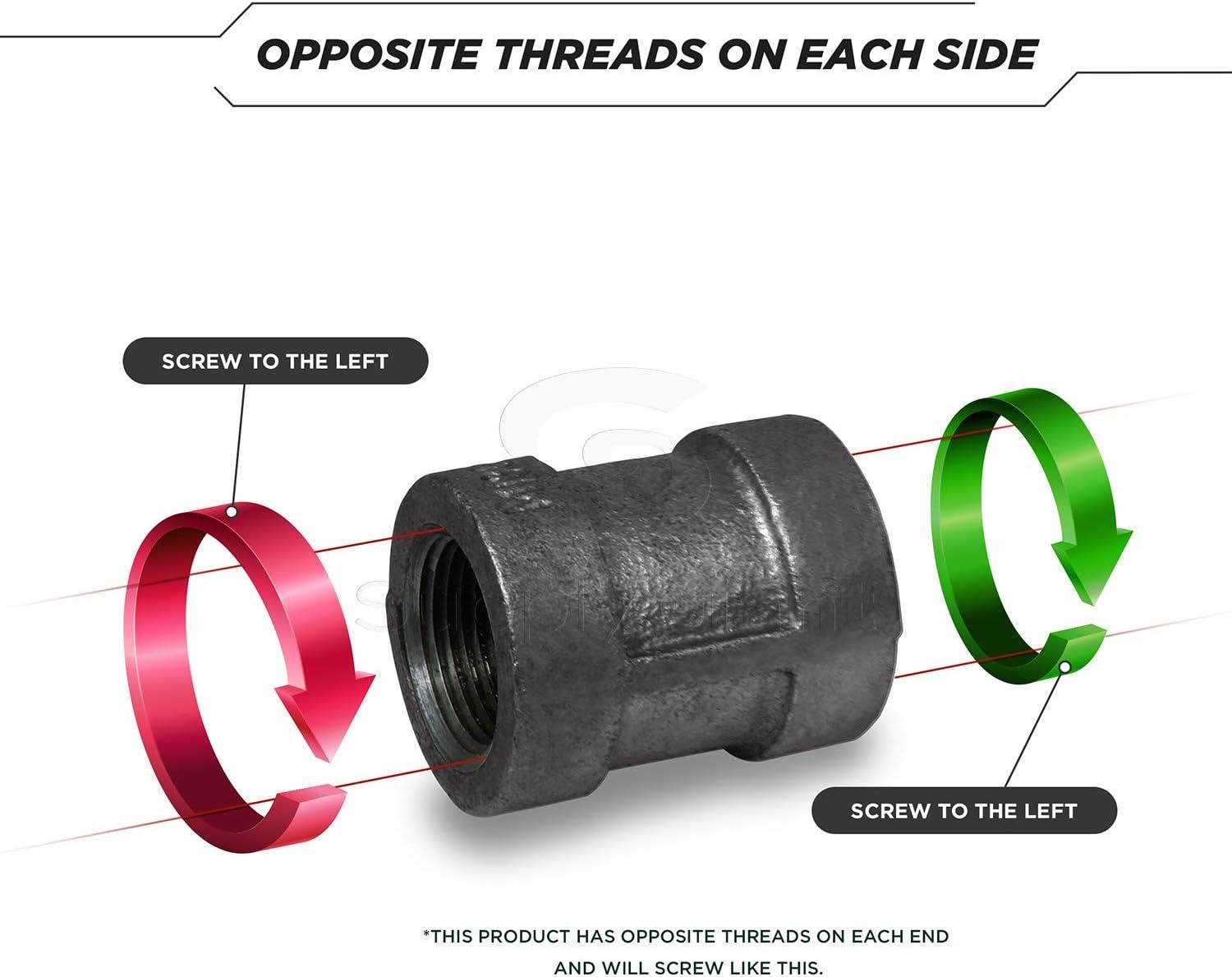 CNMS0056 3/4"" Black Malleable Iron Straight Left/Right Coupling"