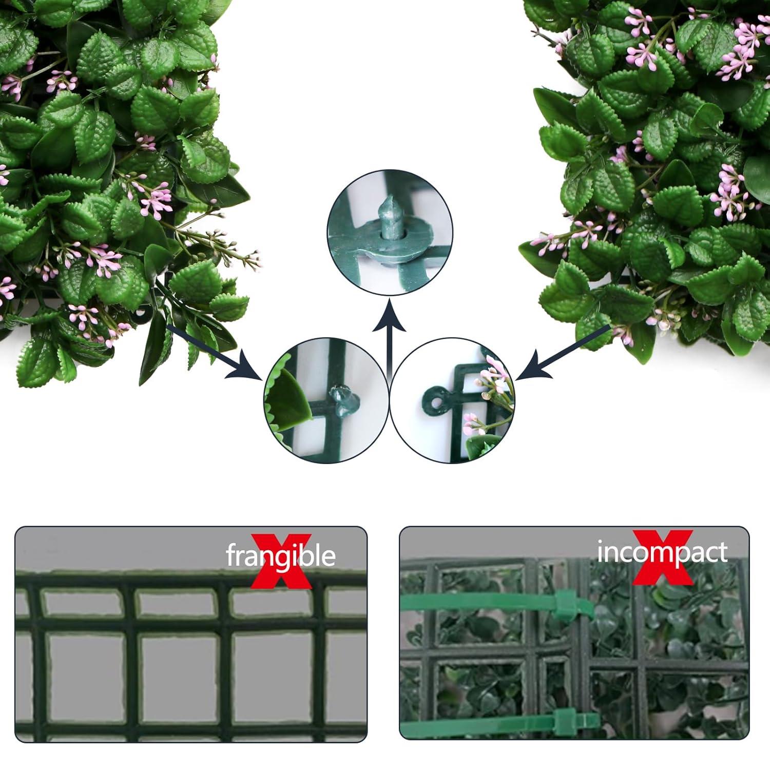 MAXAYA Artificial Hedge Wall Panels,8Pcs10"X10"Greenery Wall Backdrop,P...