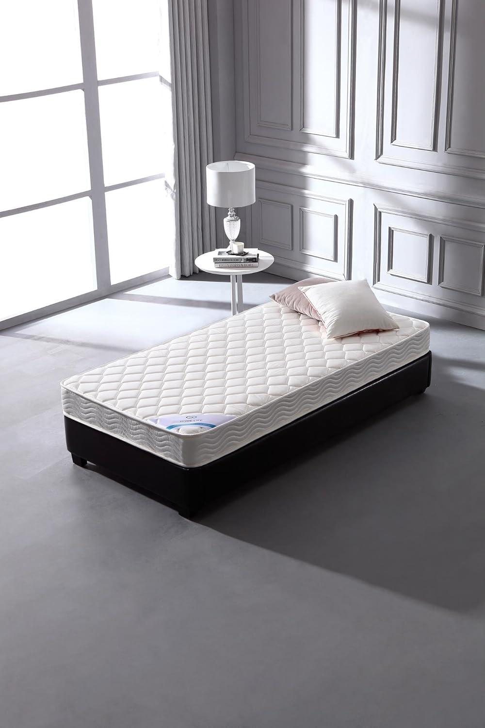 Twin White Innerspring Mattress with Memory Foam