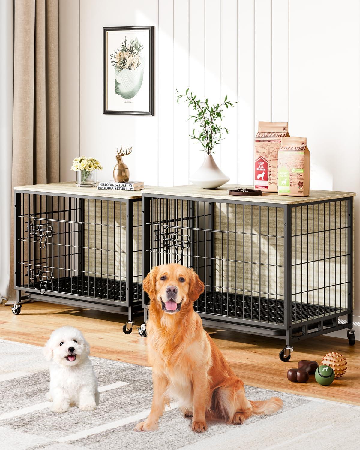 Tucker Murphy Pet™ Dog Crate Furniture, Removable Tray And Wheels