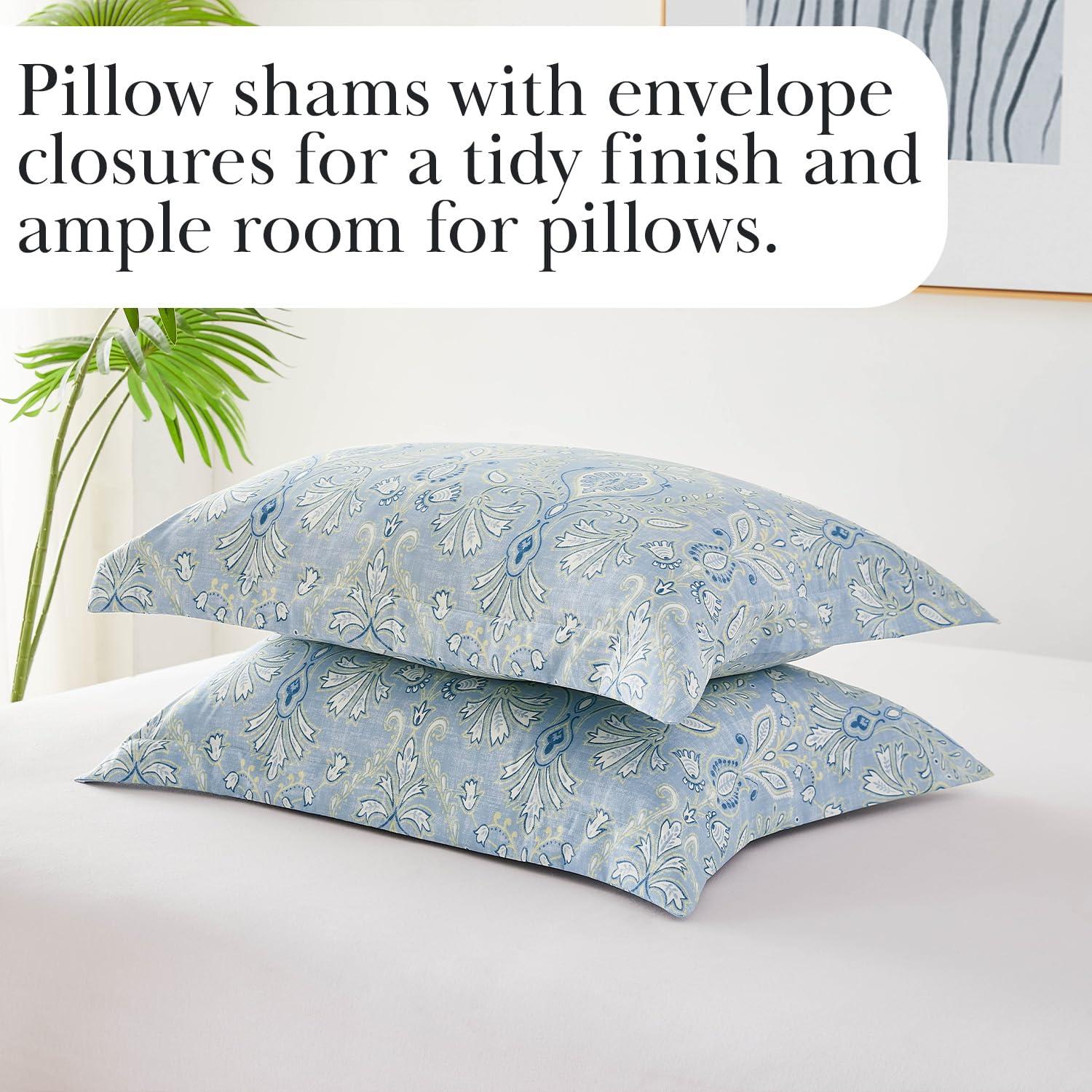 Southshore Fine Living Paisley Grace Oversized 2-Piece Comforter Set with sham Blue Twin / Twin XL