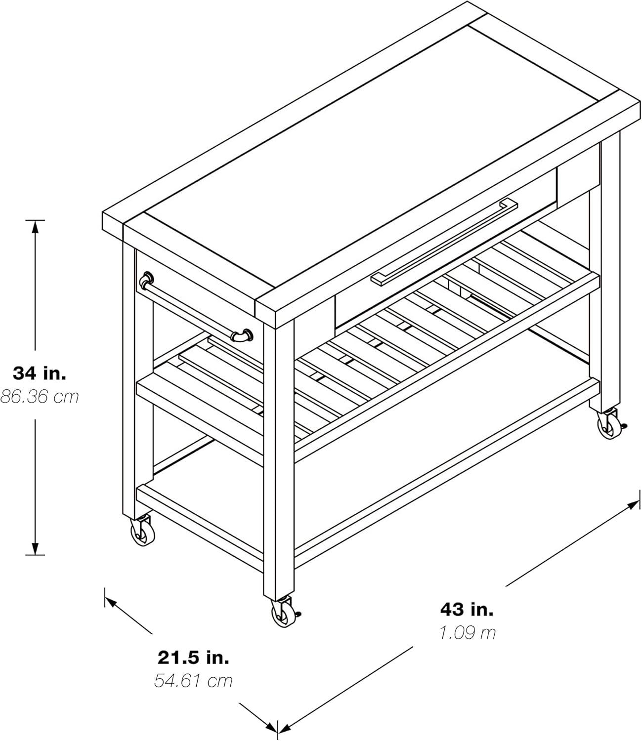 Bridgeford Engineered Wood Kitchen Island  in Antique White