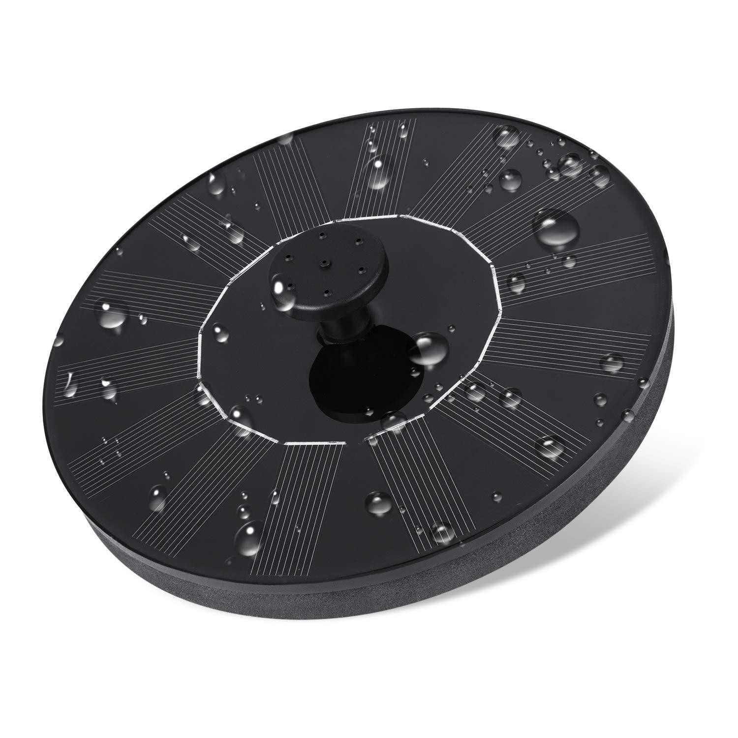 Dartwood Solar Bird Bath and Water Fountain with 4 Different Nozzle Heads - Perfect for Bird Baths and Small Ponds