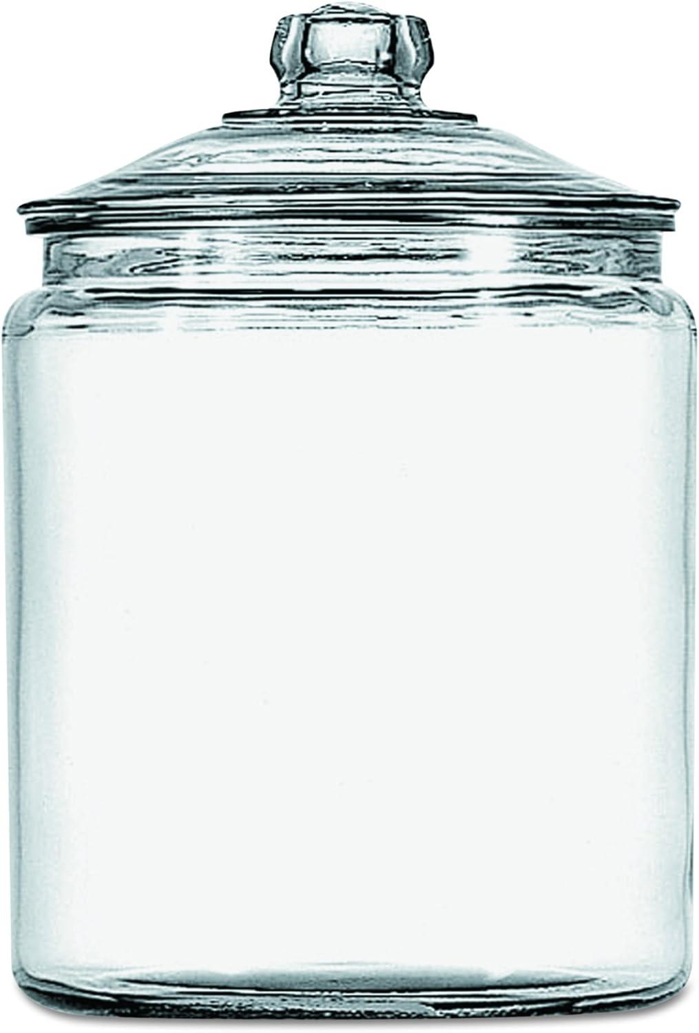 Clear Glass 1 Gallon Cylindrical Storage Jar with Lid