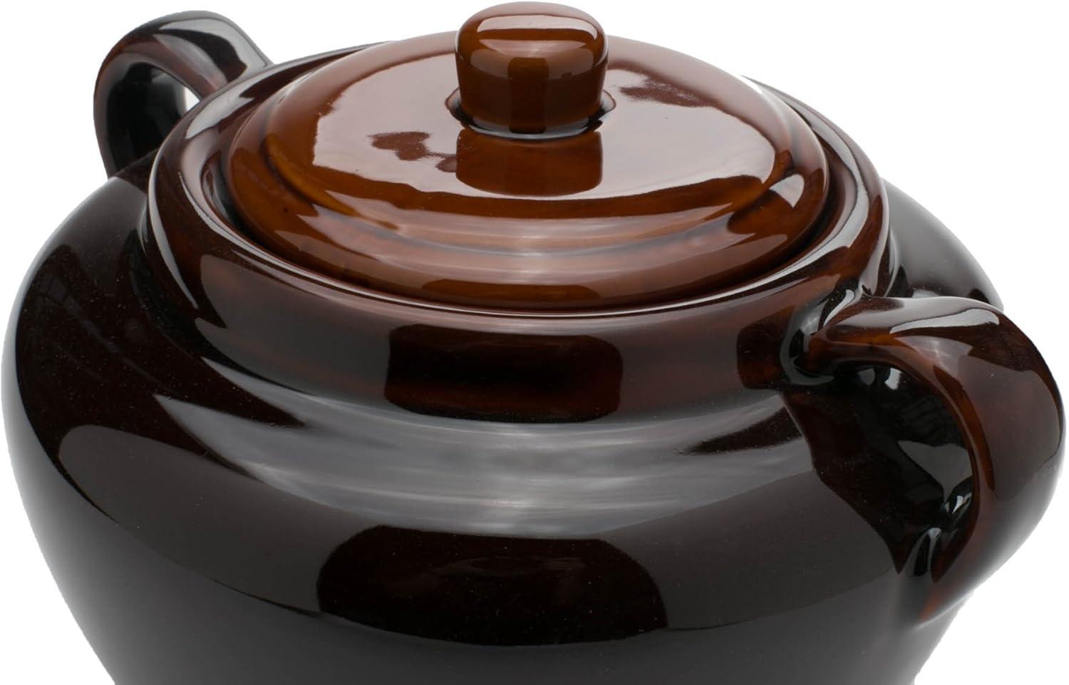 Fox Run Bean Pot with Lid, Stoneware, 3.5-Quart