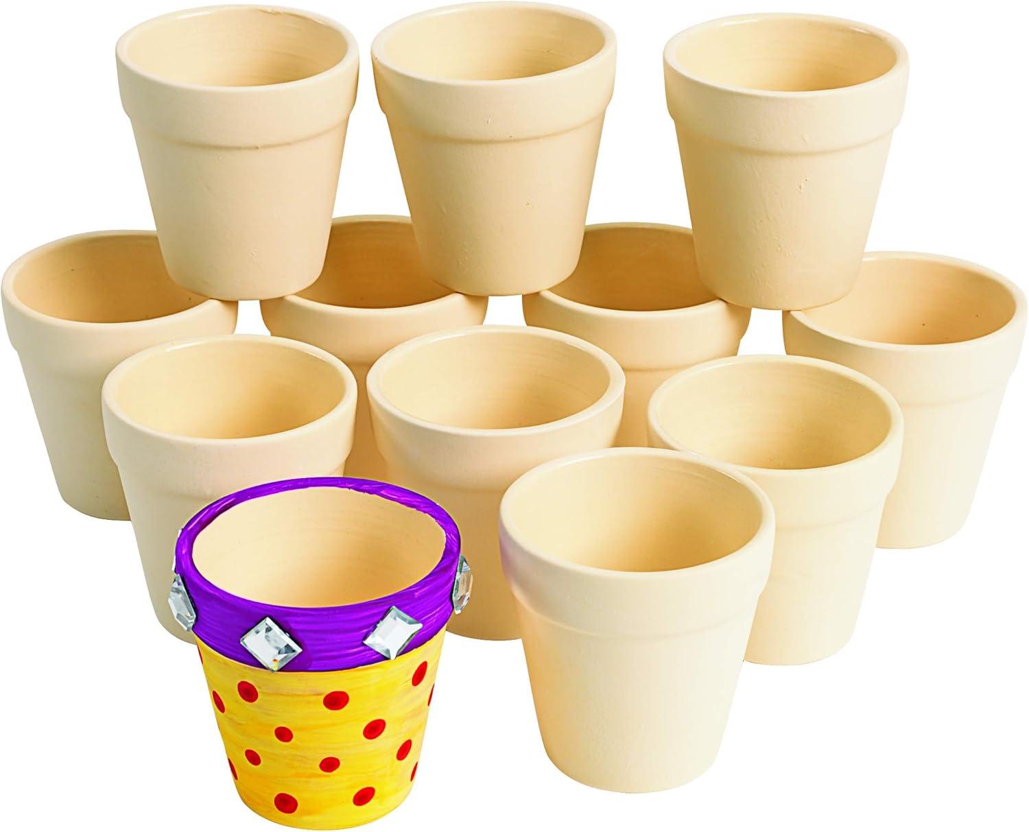 Colorations Ceramic Flower Pots - Set of 12