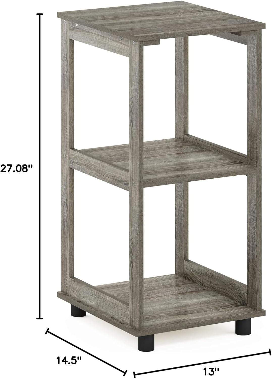 Furinno Romain 2-Tier Tall End Table, French Oak