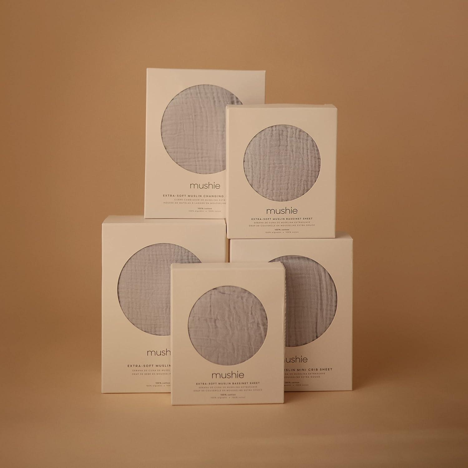 Mushie Extra Soft Muslin Crib Sheet - Blue Flowers