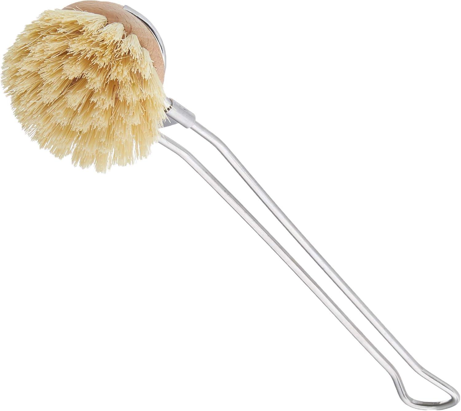 Kuchenprofi Classic Stainless Steel Dishwashing Brush w/Natural Bristles, 11-Inch