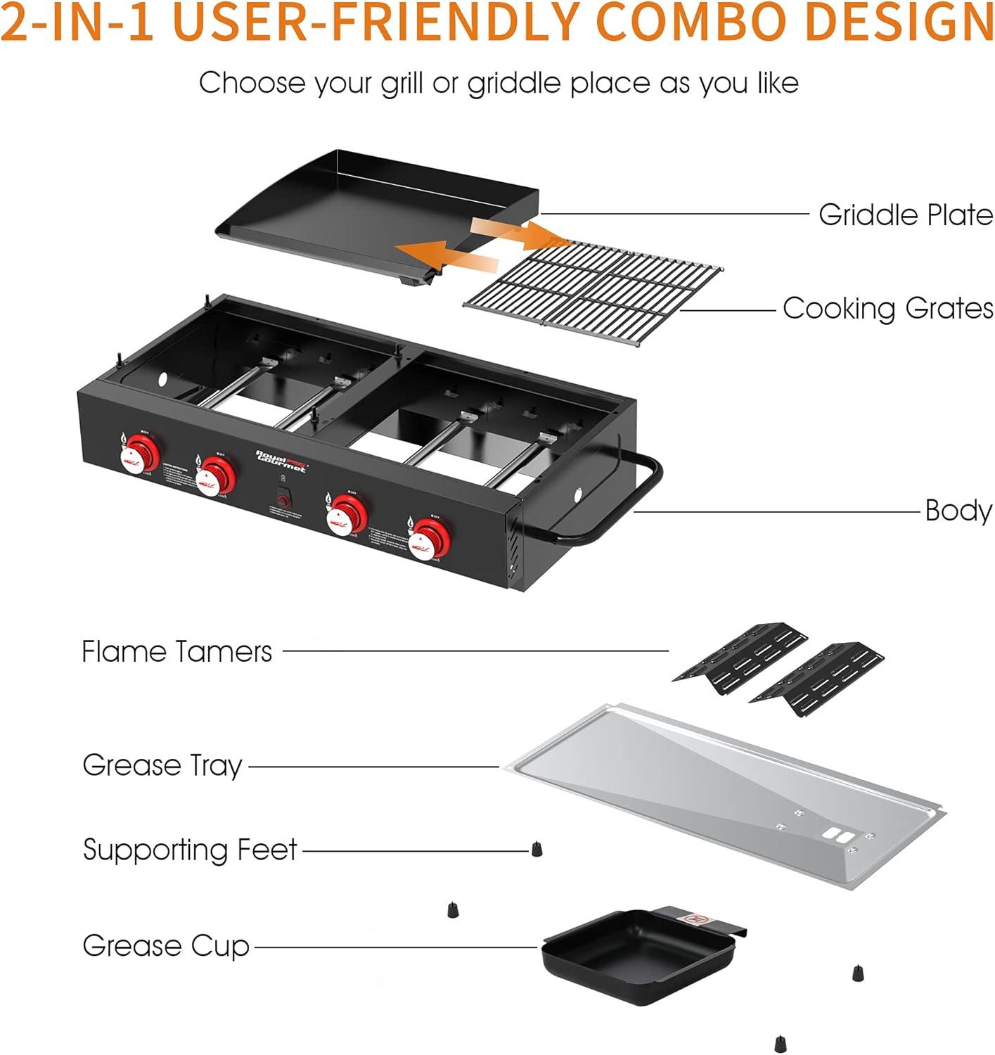 Royal Gourmet 4 - Burner Portable Liquid Propane 40000 BTU Gas Grill