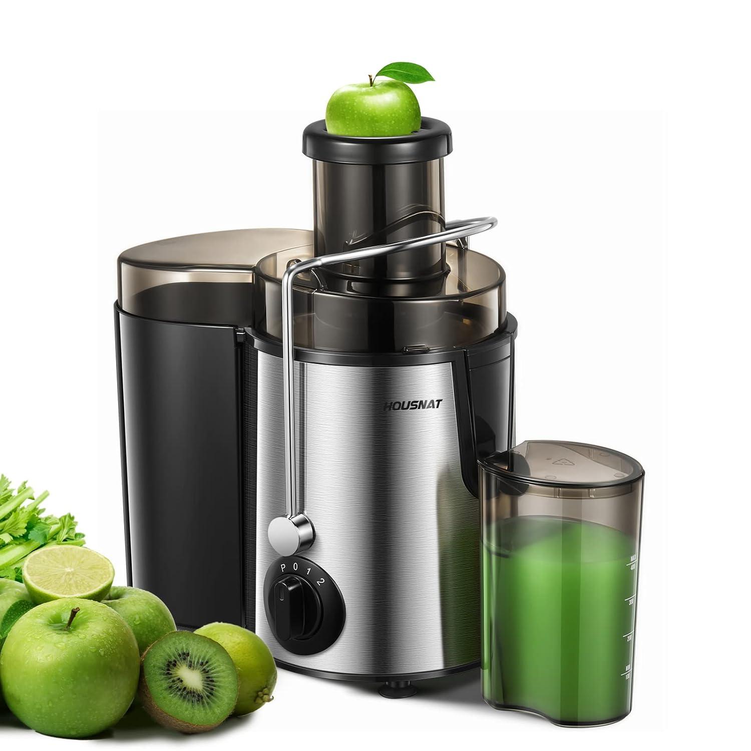 HOUSNAT Juicer Machines Vegetable and Fruit with 3-Speed Setting, Upgraded Version 400W Motor
