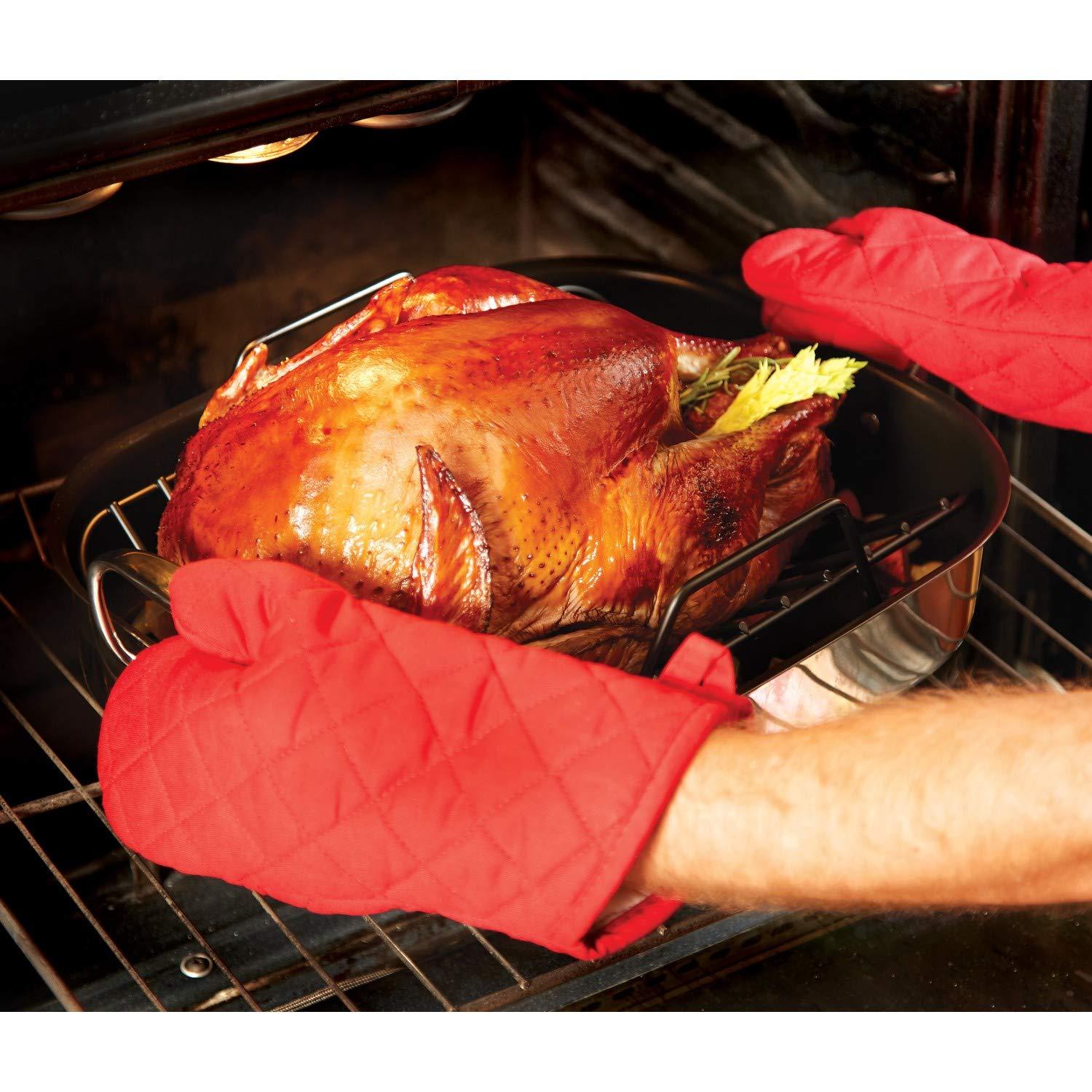 Large Stainless Steel Nonstick Roasting Pan with Rack and Handles