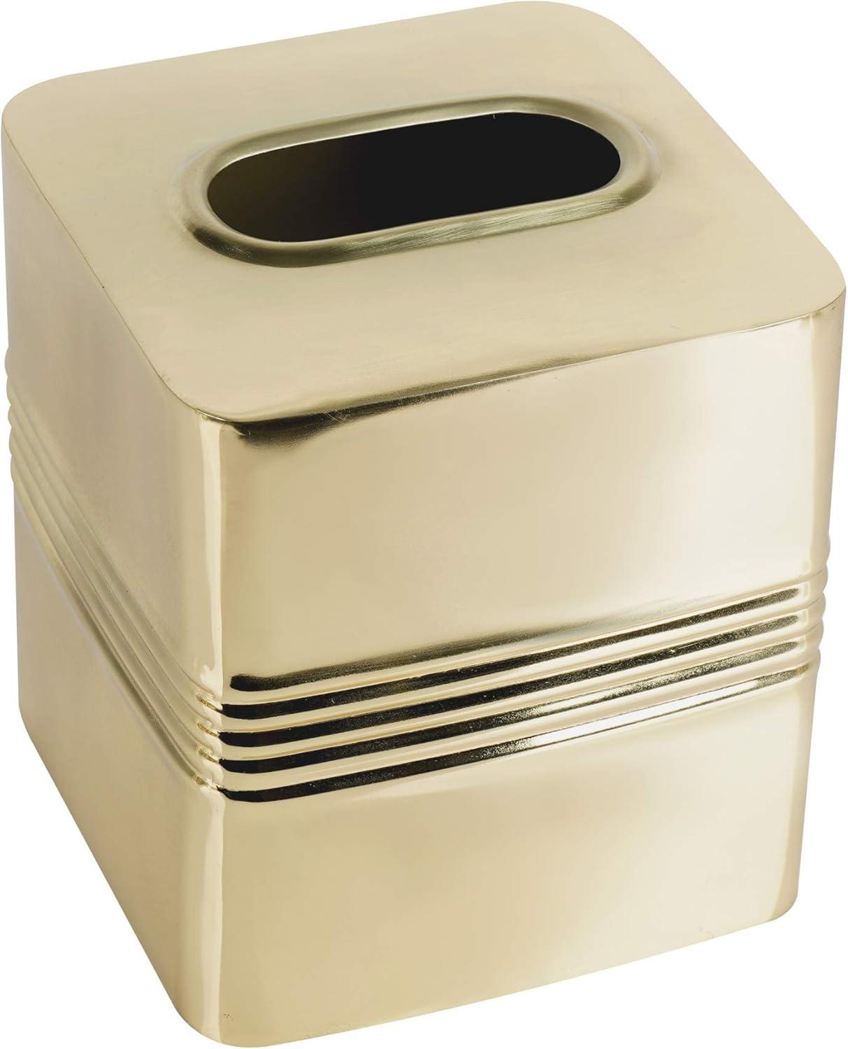 Jewel Bath Boutique Tissue Box Cover - Nu Steel