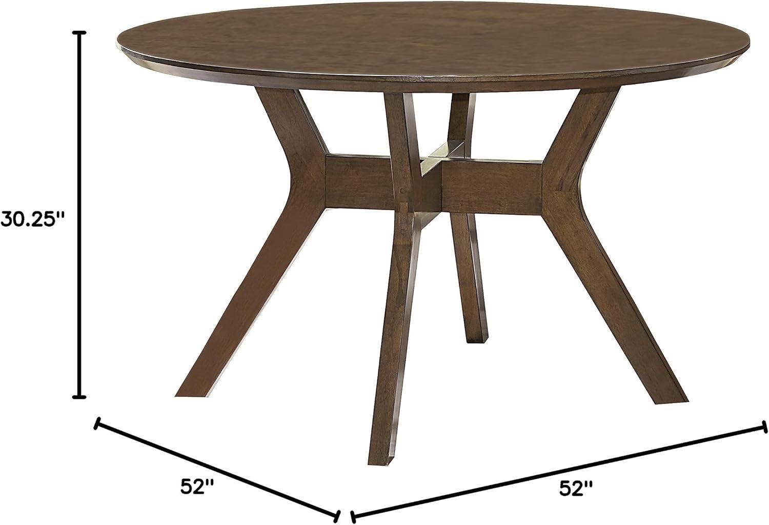 Lexicon Edam Mid-Century Wood Dining Room Round Table in Light Oak