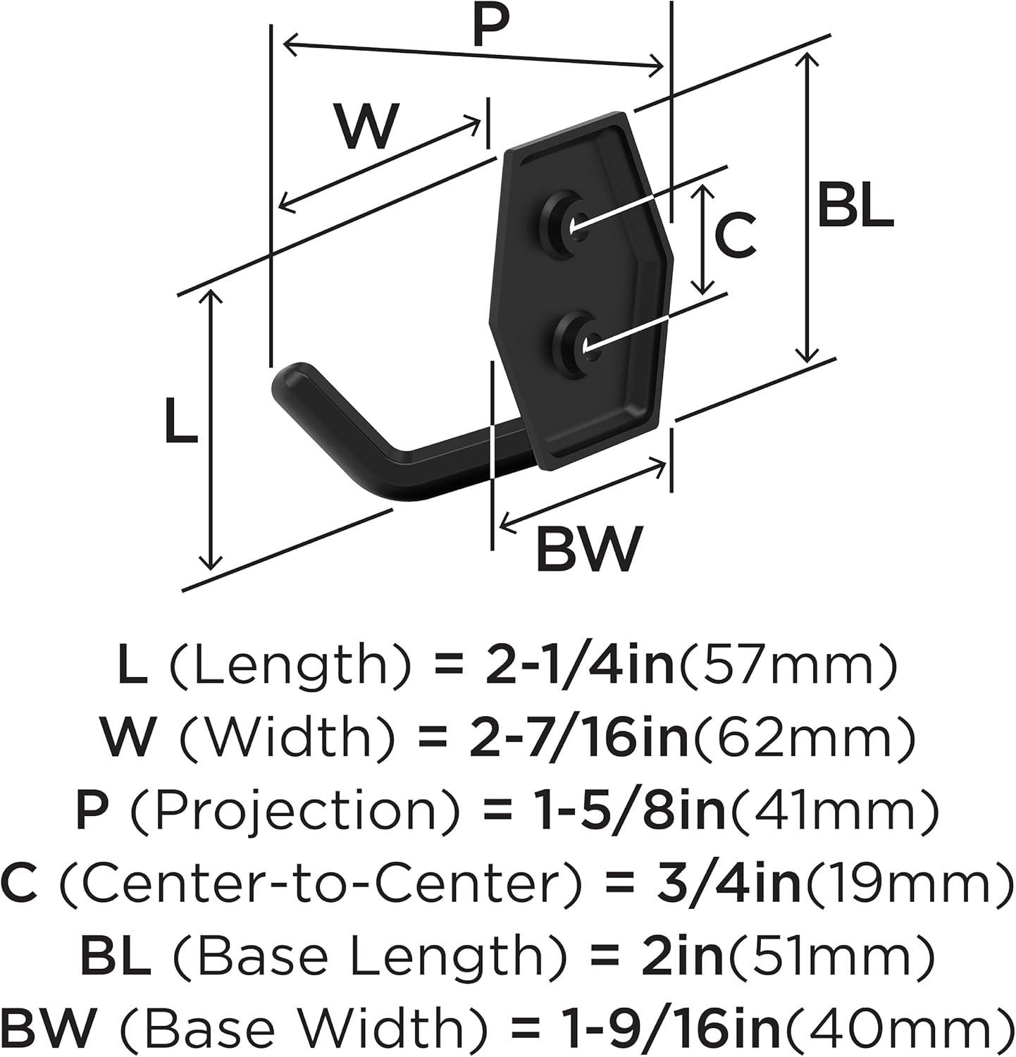 Benton Transitional Double Prong Decorative Wall Hook