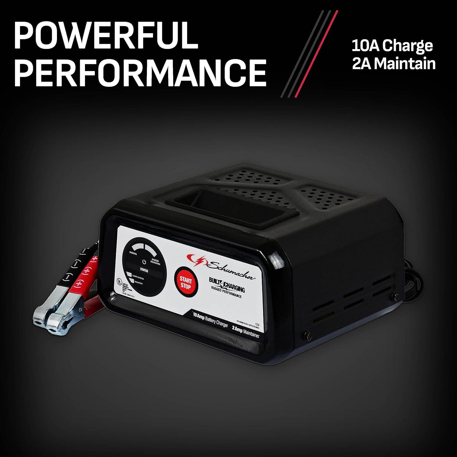 Schumacher SC1282 10-Amp 12V Fully Automatic Battery Charger and Maintainer - New in Box