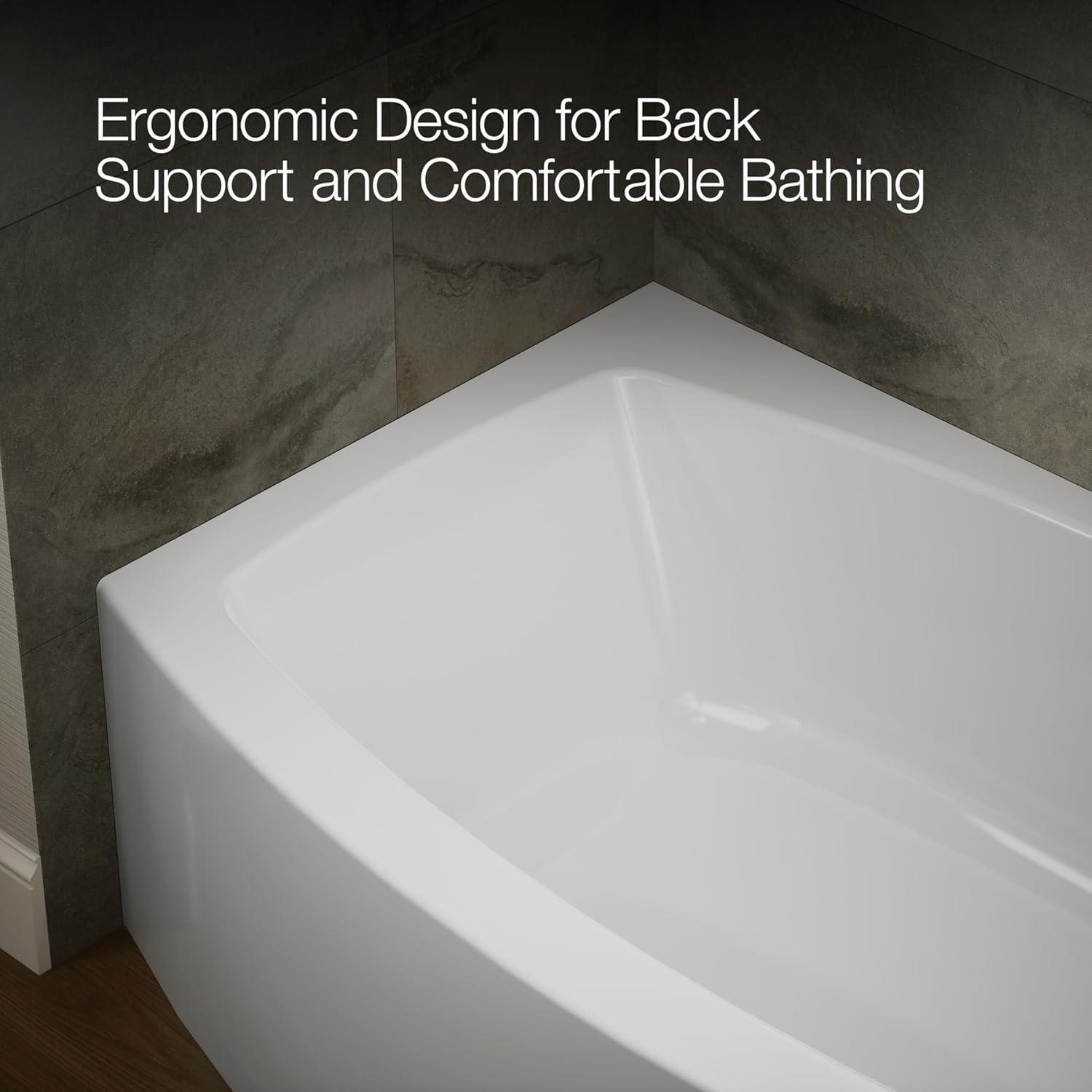 Expanse 60" x 38" Curved Integral Apron Bathtub