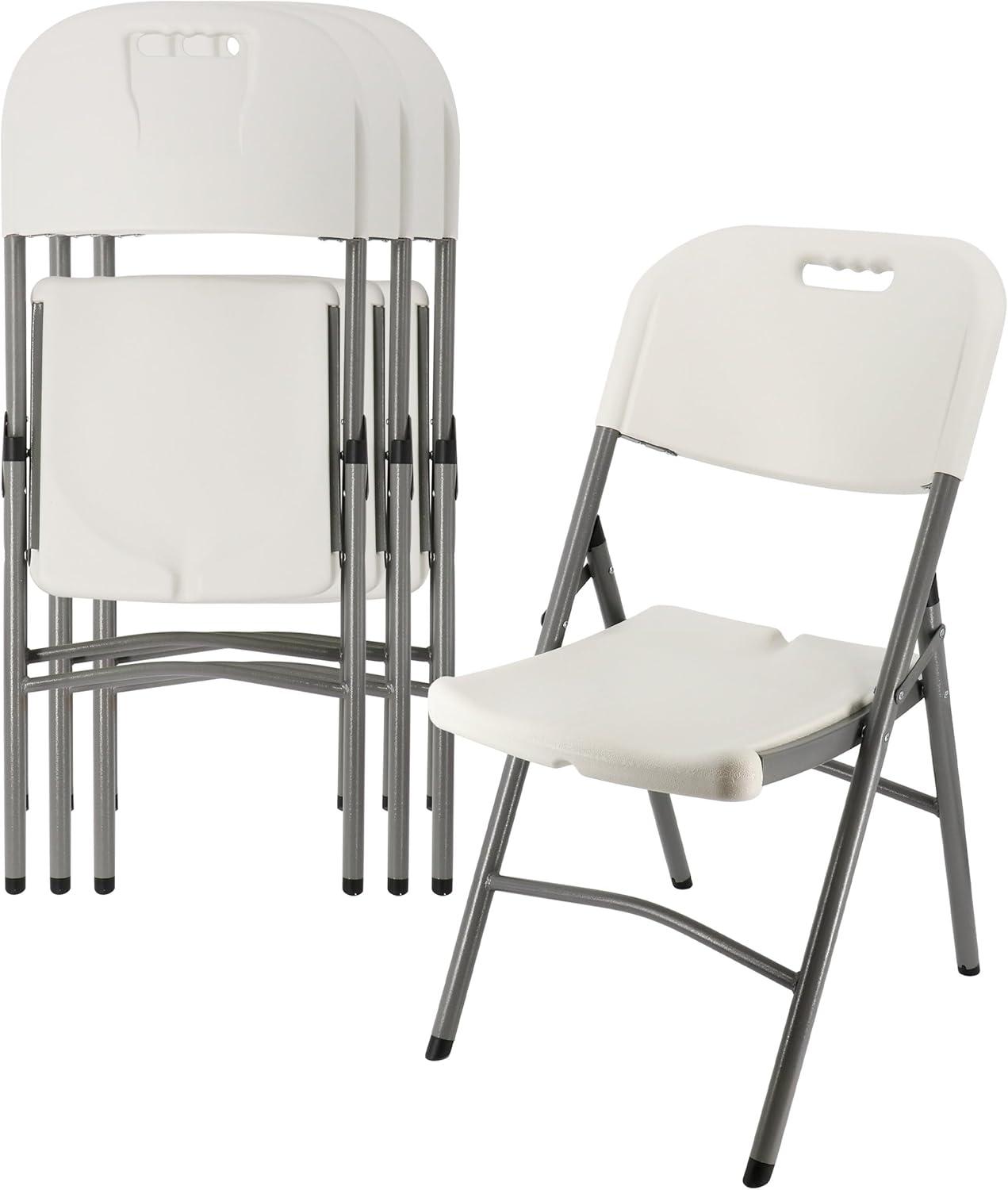 Elama 4 Piece Stackable Folding Chair Set for Indoor and Outdoor