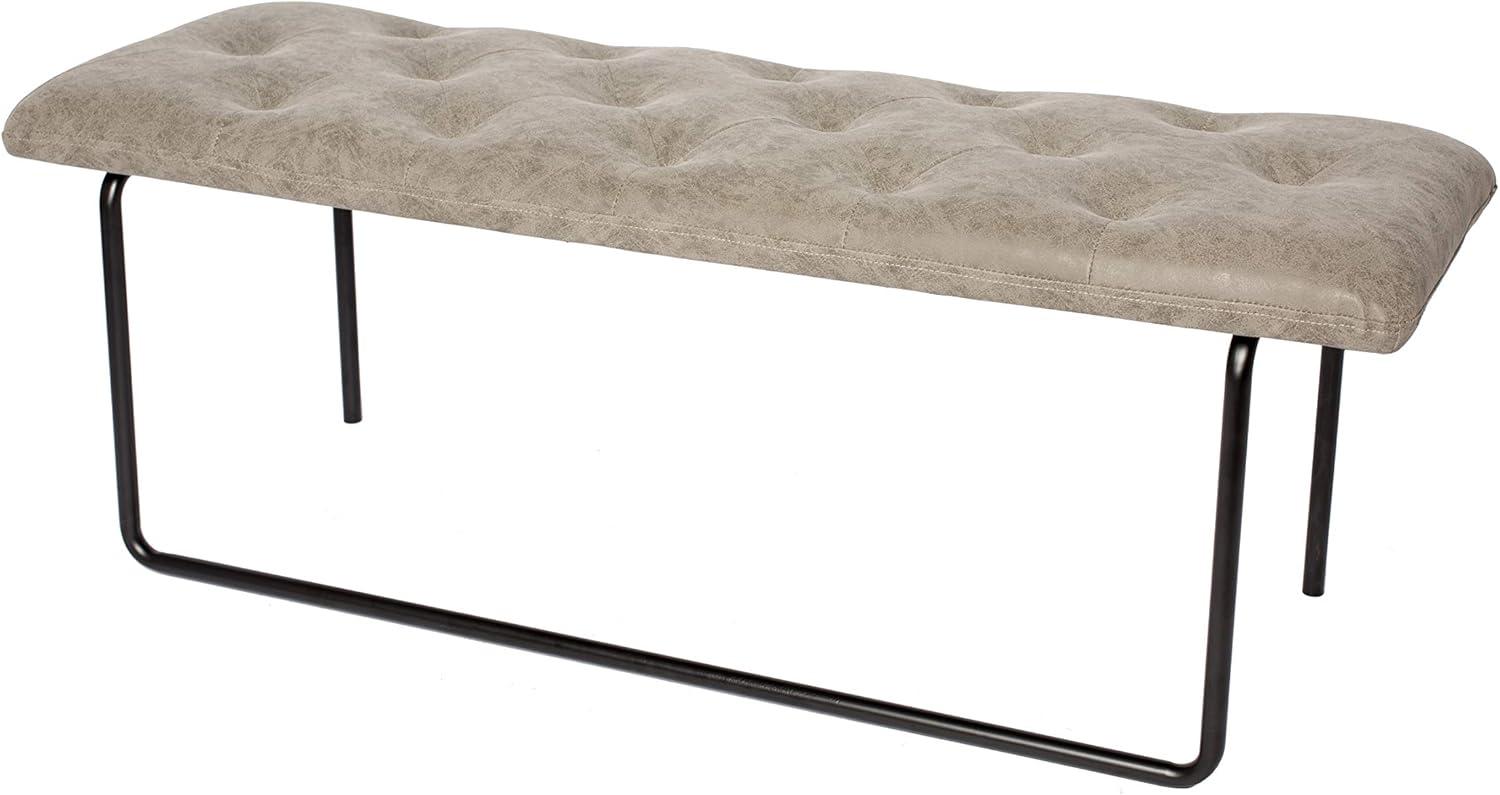 Aria Urban Charm Light Gray and Black Ottoman Bench