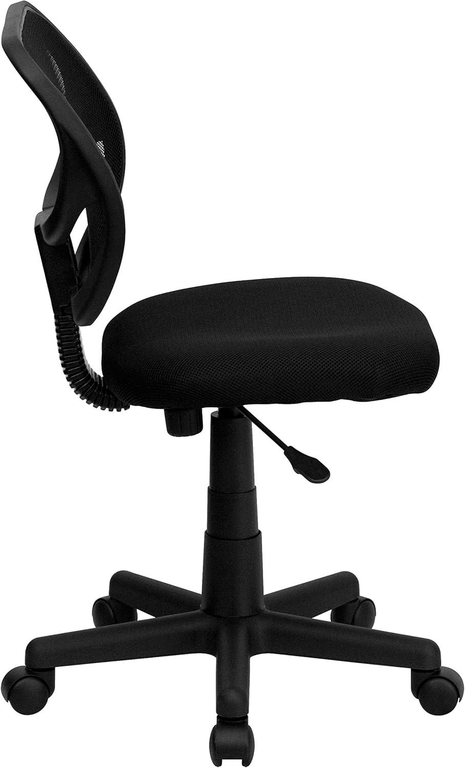 Flash Furniture Low Back Black Mesh Swivel Task Office Chair with Curved Square Back