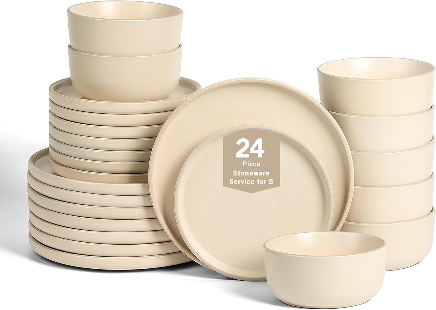 Earth & Clay Amber 24-Piece Dinnerware Set Stoneware