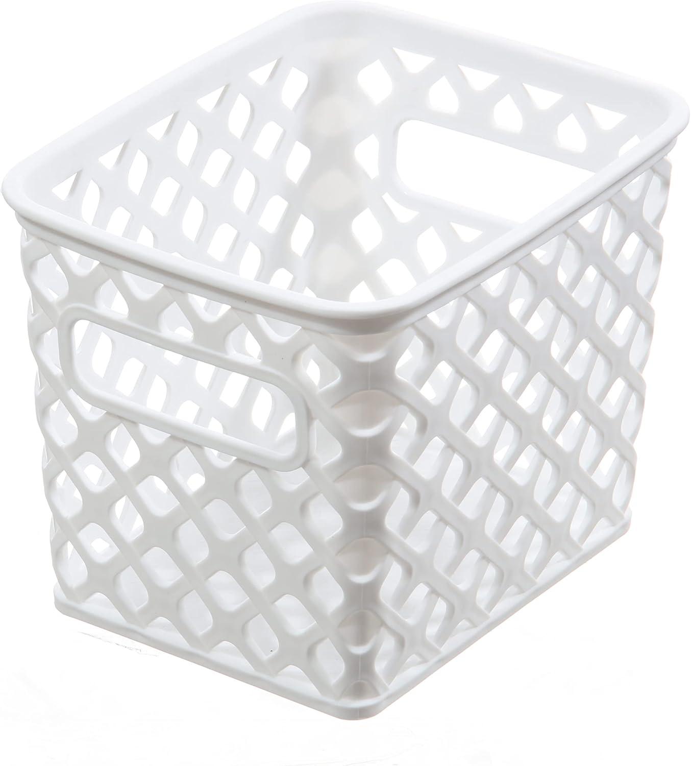 8 Piece Decorative Basket Set - White