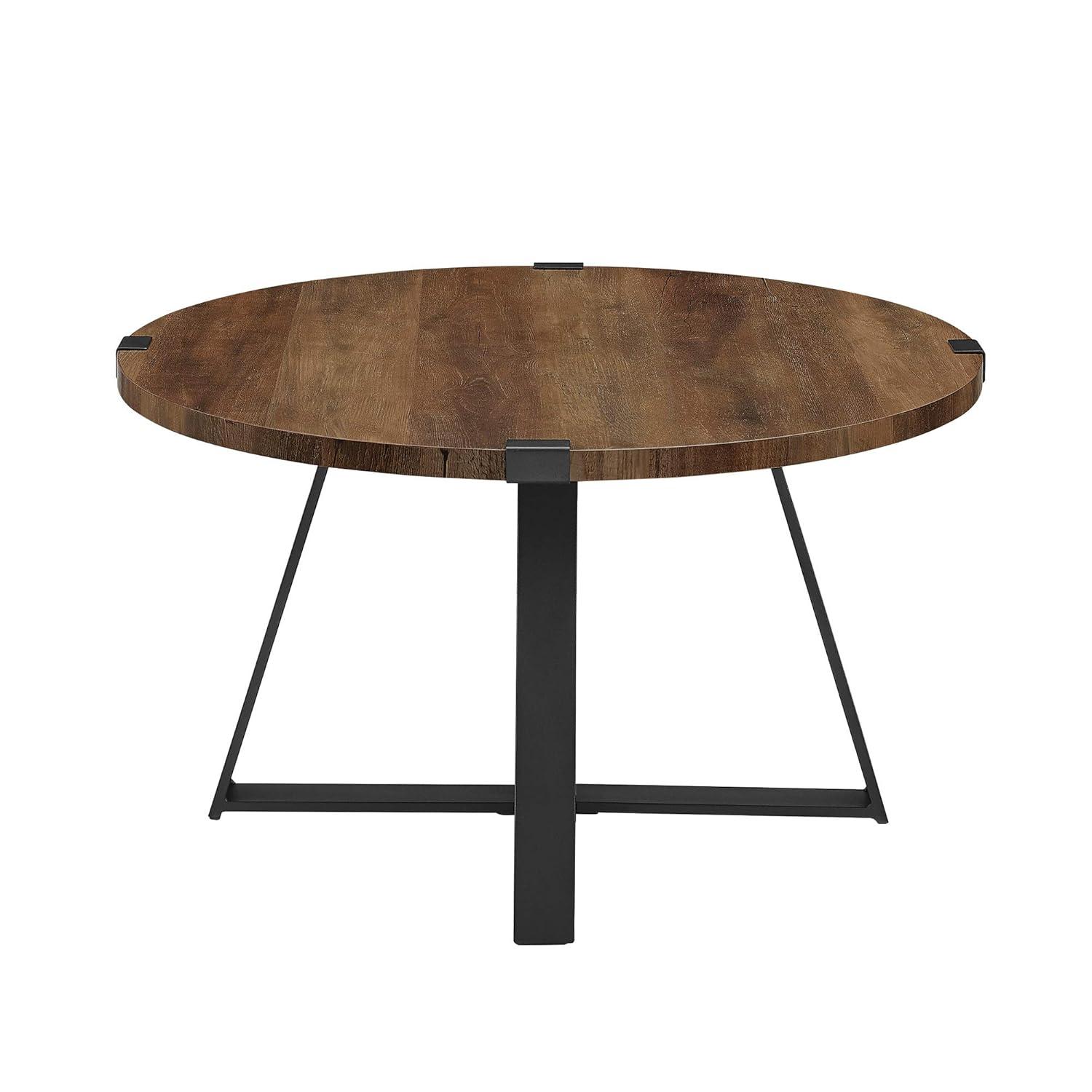 Walker Edison Slate Wrap Leg Coffee Table, Rustic Oak