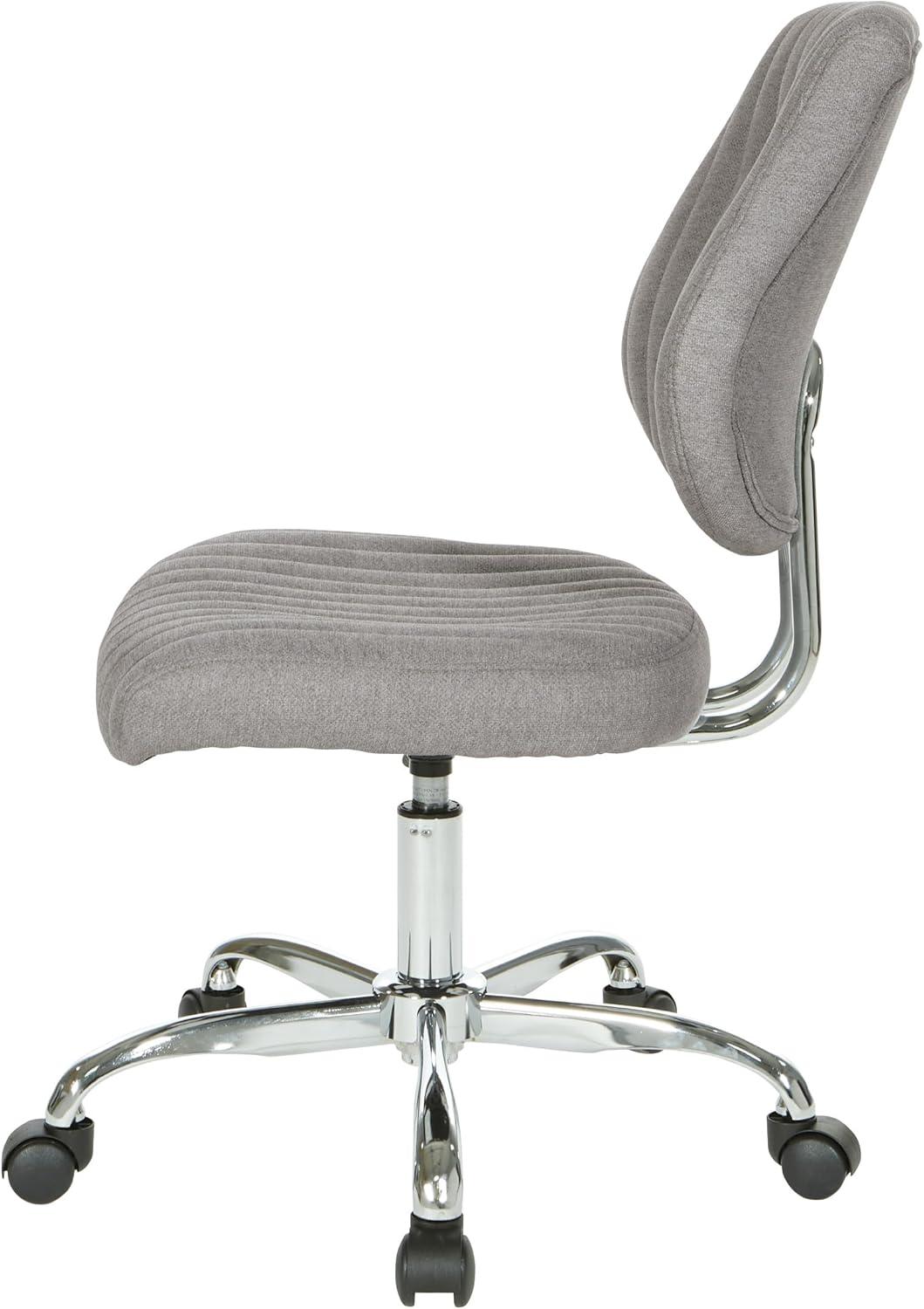 Sunnydale Office Chair in Fog Gray Fabric with Chrome Base