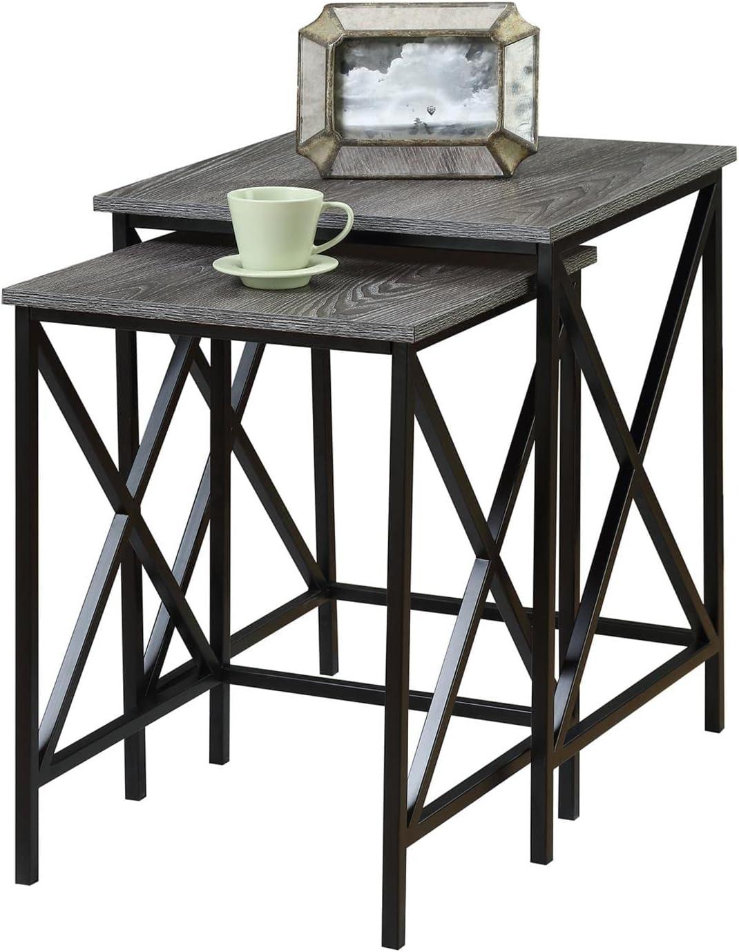 Convenience Concepts Tucson Nesting End Tables, Weathered Gray/Black