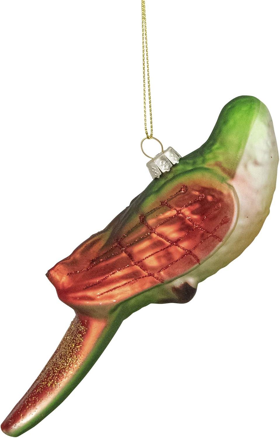 Northlight 6.5" Yellow and Red Parrot Glass Christmas Ornament