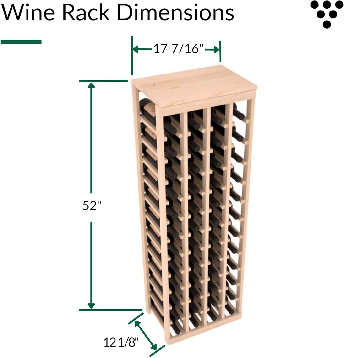 Natural Unstained Redwood 48-Bottle Table Top Wine Rack