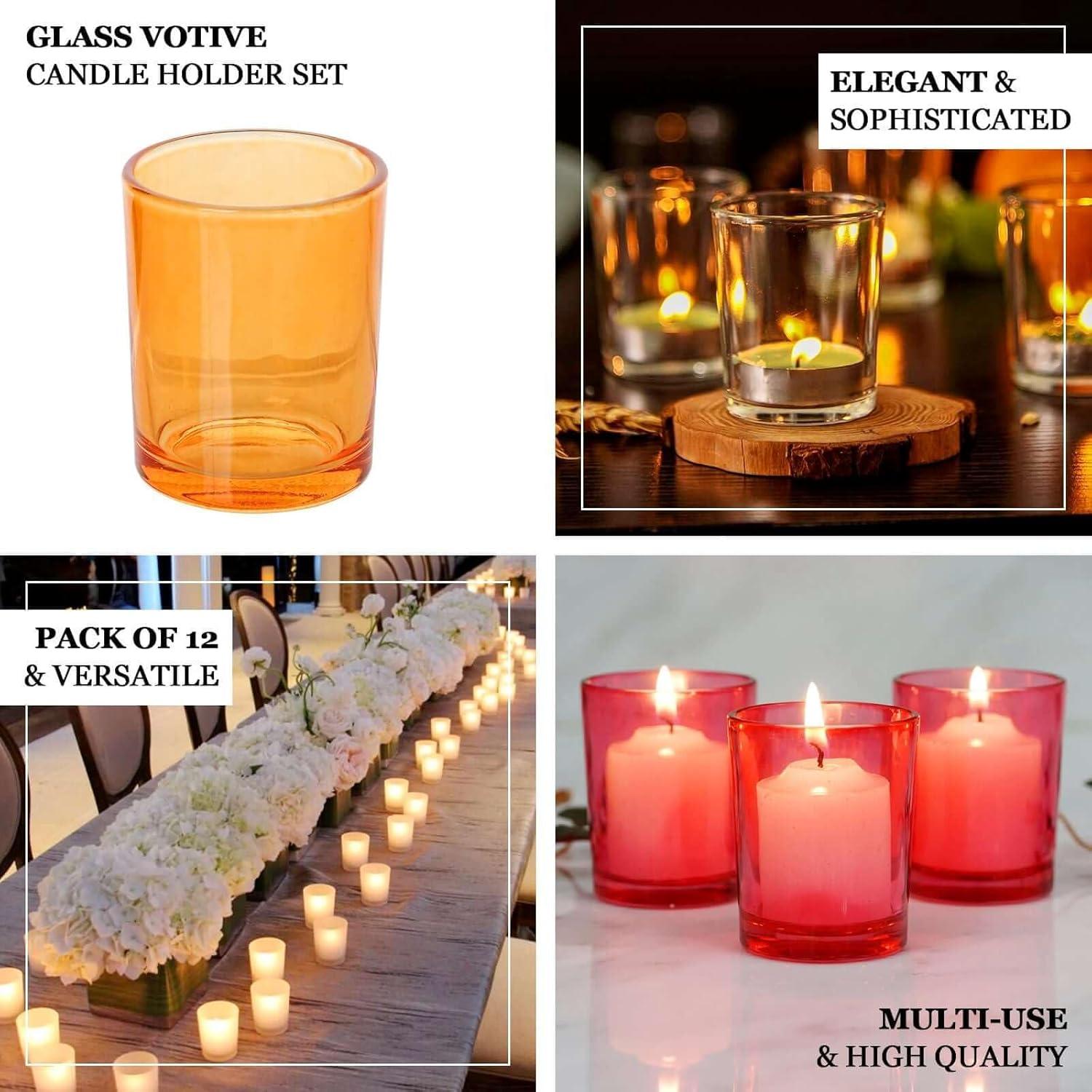 Efavormart Set of 12 2.5" Frosted White Glass Votive Candle Holders for Candle Making Kit Tealight Candles Cup Home Decoration