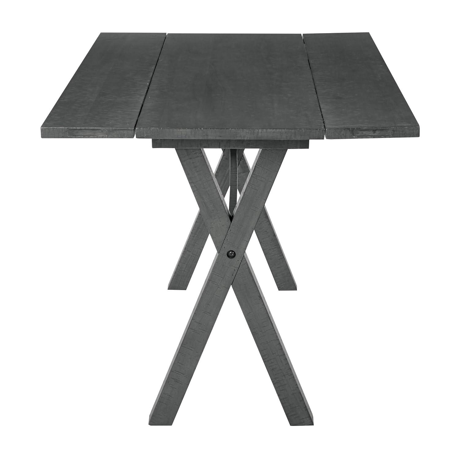 OSP Home Furnishings McKayla Flip Top Table in Distressed Washed Grey Finish