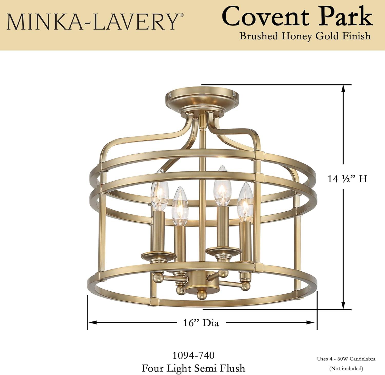 Minka Lavery - Covent Park - 4 Light Semi-Flush Mount - 14.5 inches tall by 16