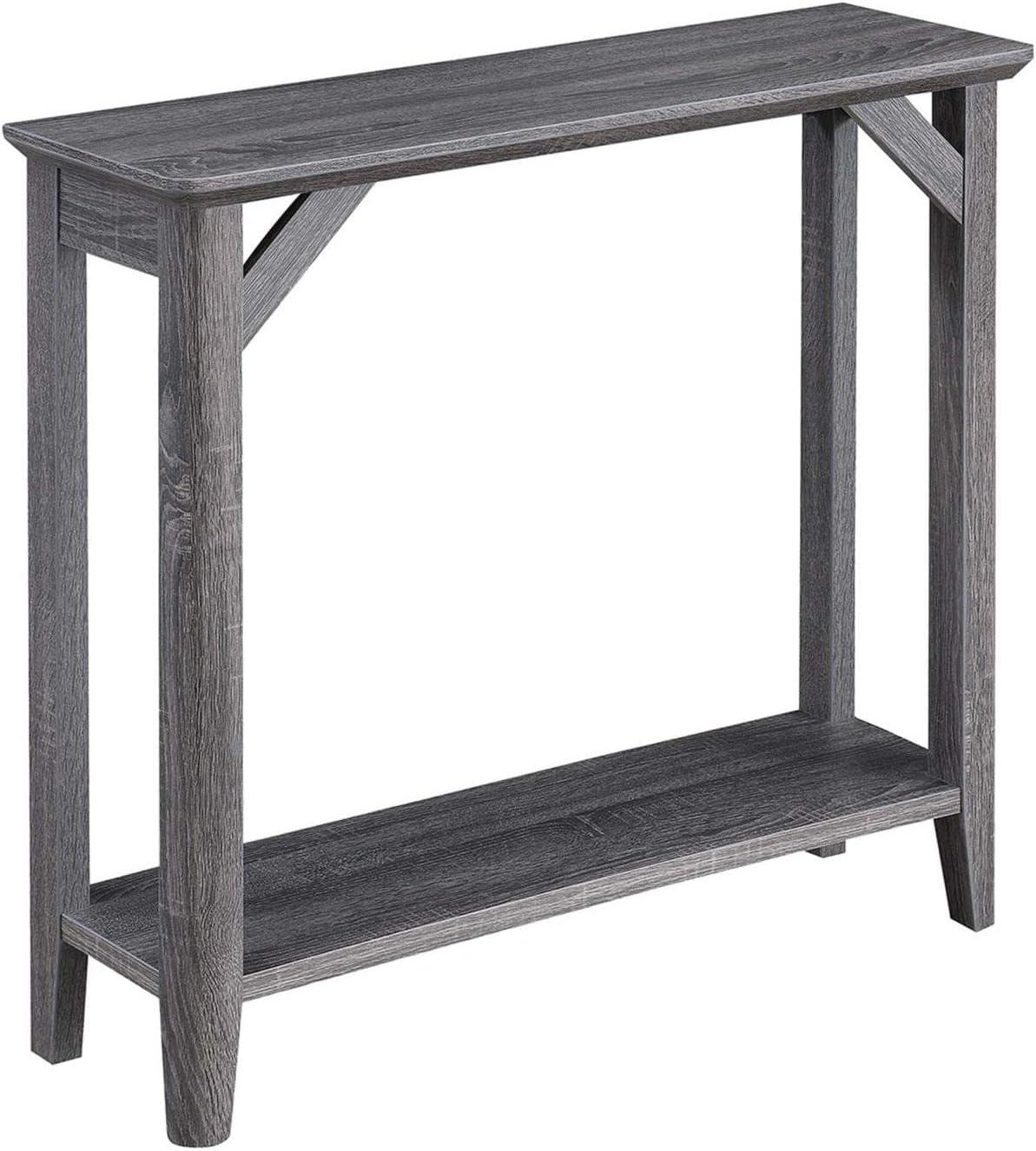 Winston 36" Weathered Gray Wood Console Table with Storage Shelf