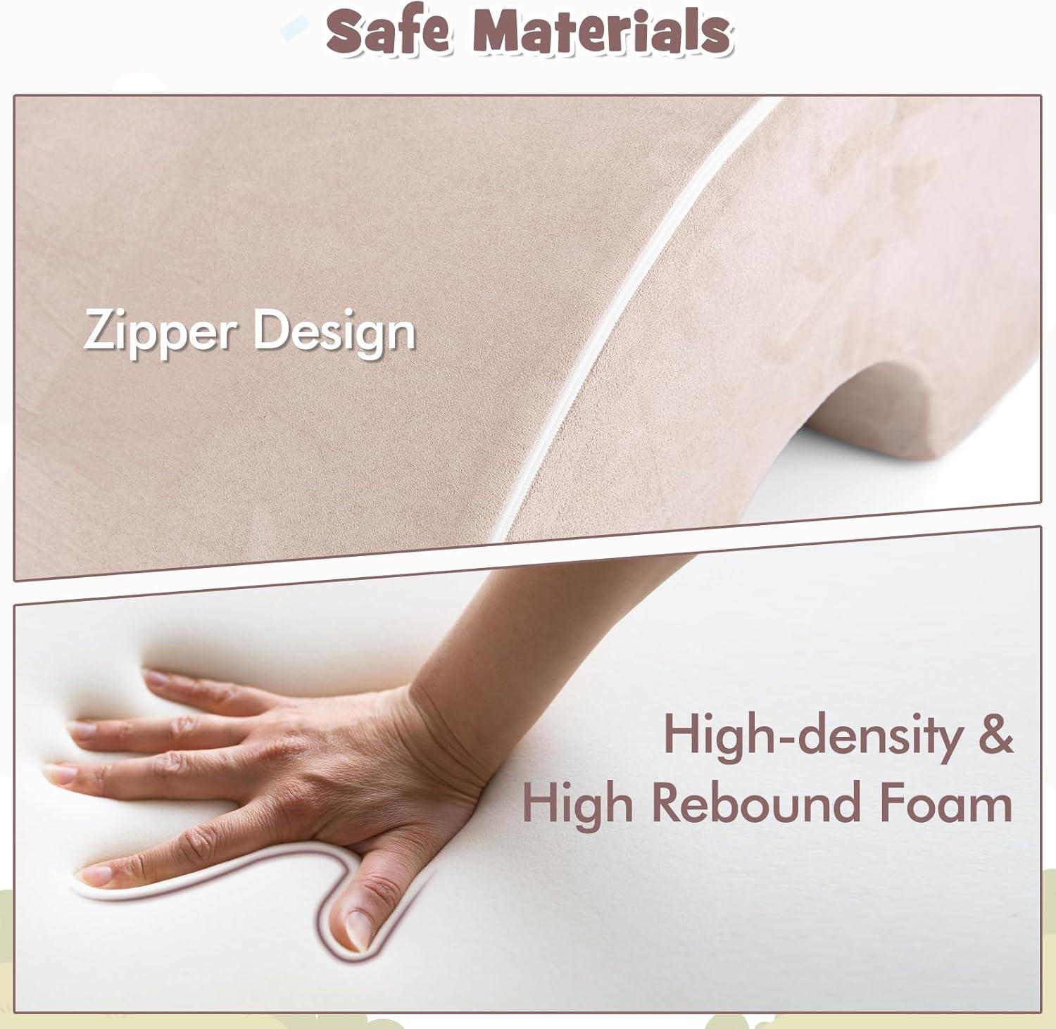 OLAKIDS Climbing Toys for Toddlers, 3pc Foam Climbing Blocks Rainbow Shaped Indoor Play Set, Soft Equipment Modulars Rainbow Crawling Tunnel Playroom Couch for Children Playroom Baby