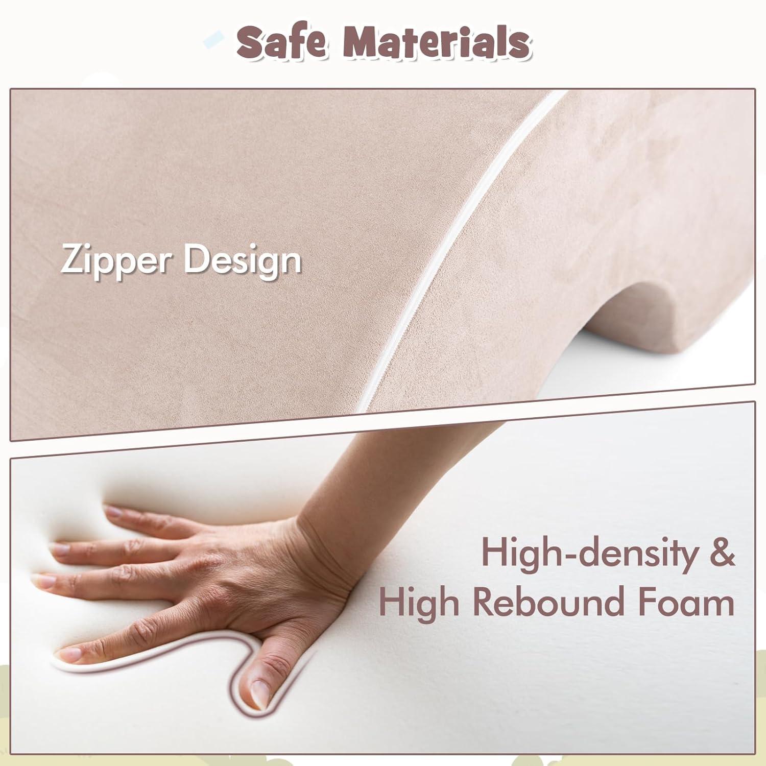 OLAKIDS Climbing Toys for Toddlers, 3pc Foam Climbing Blocks Rainbow Shaped Indoor Play Set, Soft Equipment Modulars Rainbow Crawling Tunnel Playroom Couch for Children Playroom Baby