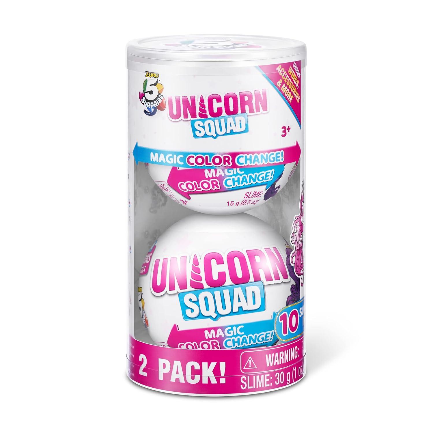 5 Surprise Unicorn Squad Series 7 (2 Pack) by ZURU Magic Color Change, Glowing Fairies, Collectibles Mini Unicorn Toys