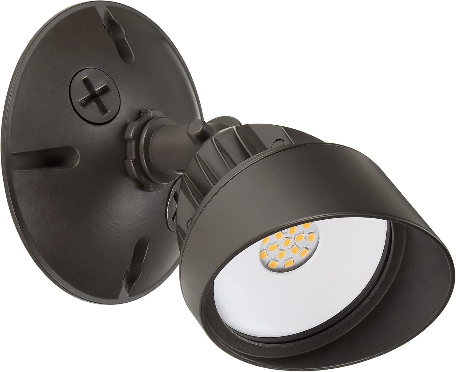 Brown Matte LED Outdoor Flood Security Lights with Adjustable Head, 800 Lumens, 2 Pack