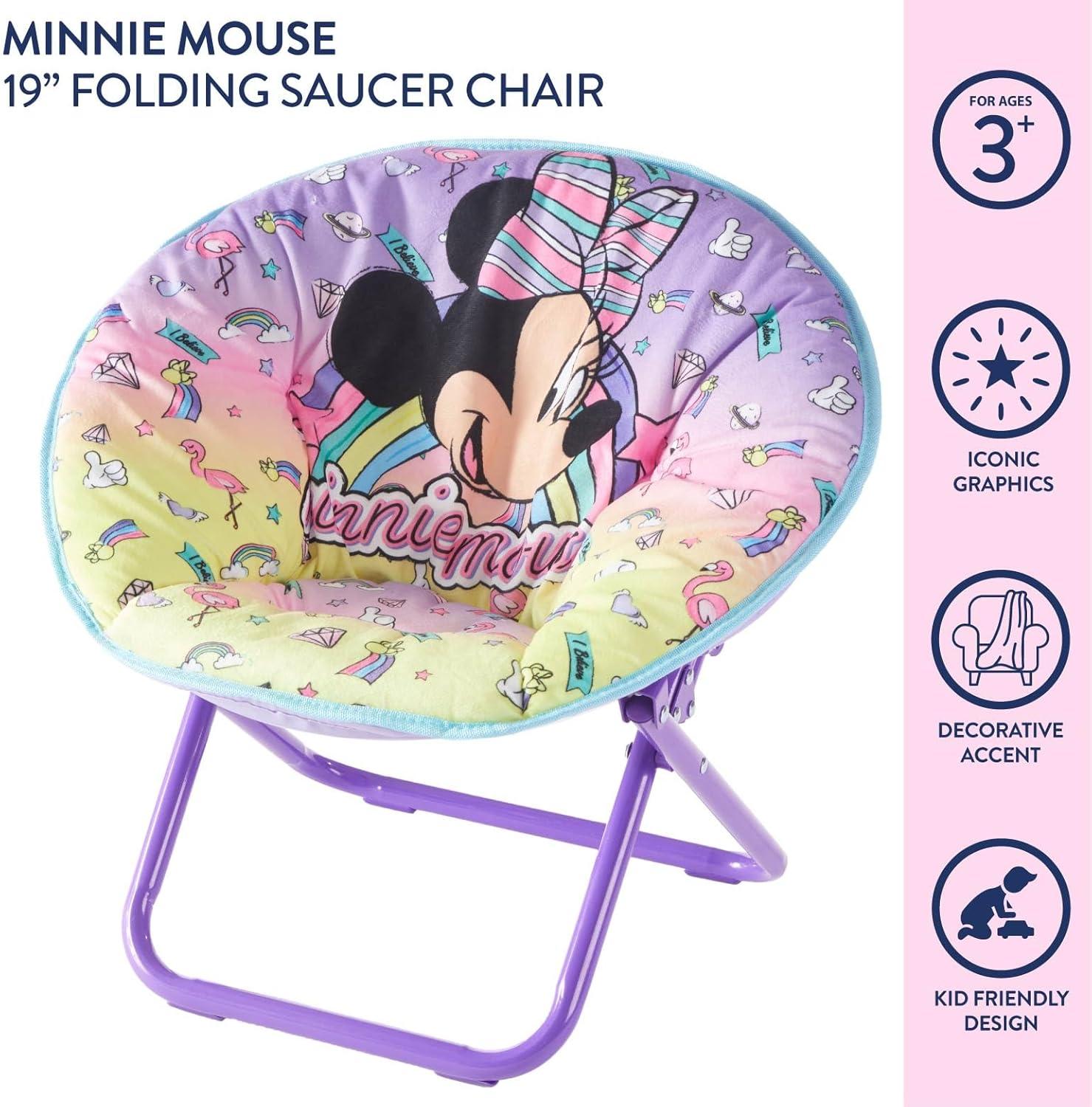 Disney Minnie Mouse 19" Toddler Saucer Chair, Pink (Set of 1)