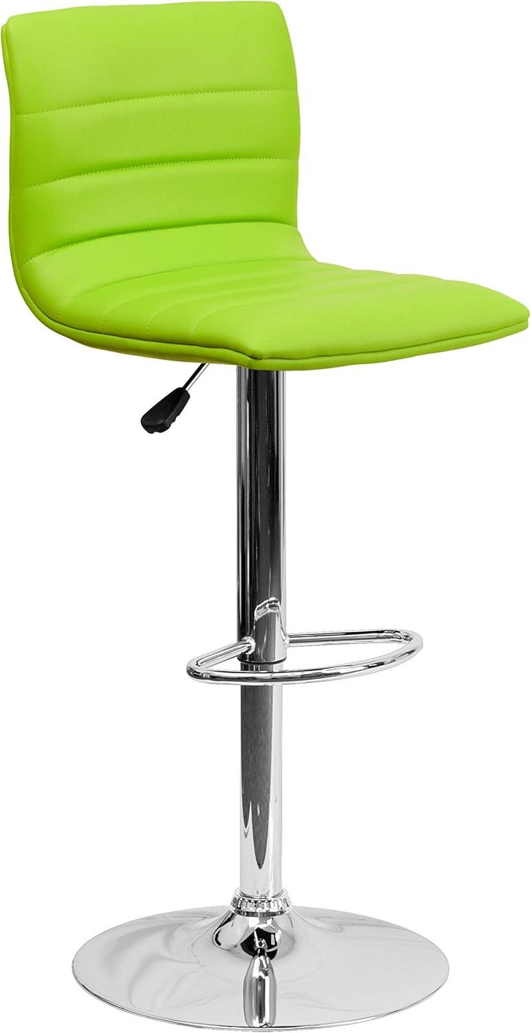 Flash Furniture Modern Vinyl Adjustable Height Barstool with Horizontal Stitch Back