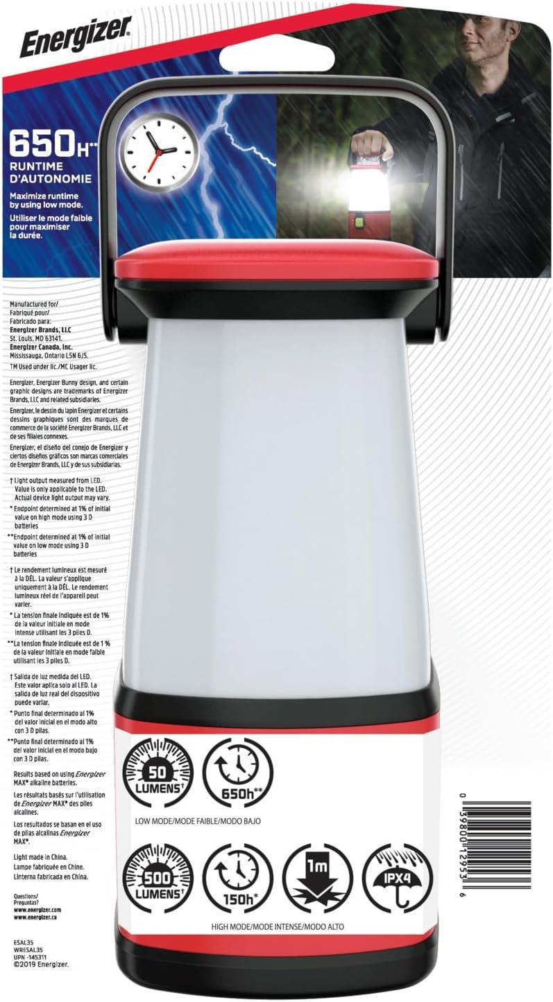 Energizer 360 Degree LED Emergency Red Lantern, WeatheReady LED Lantern