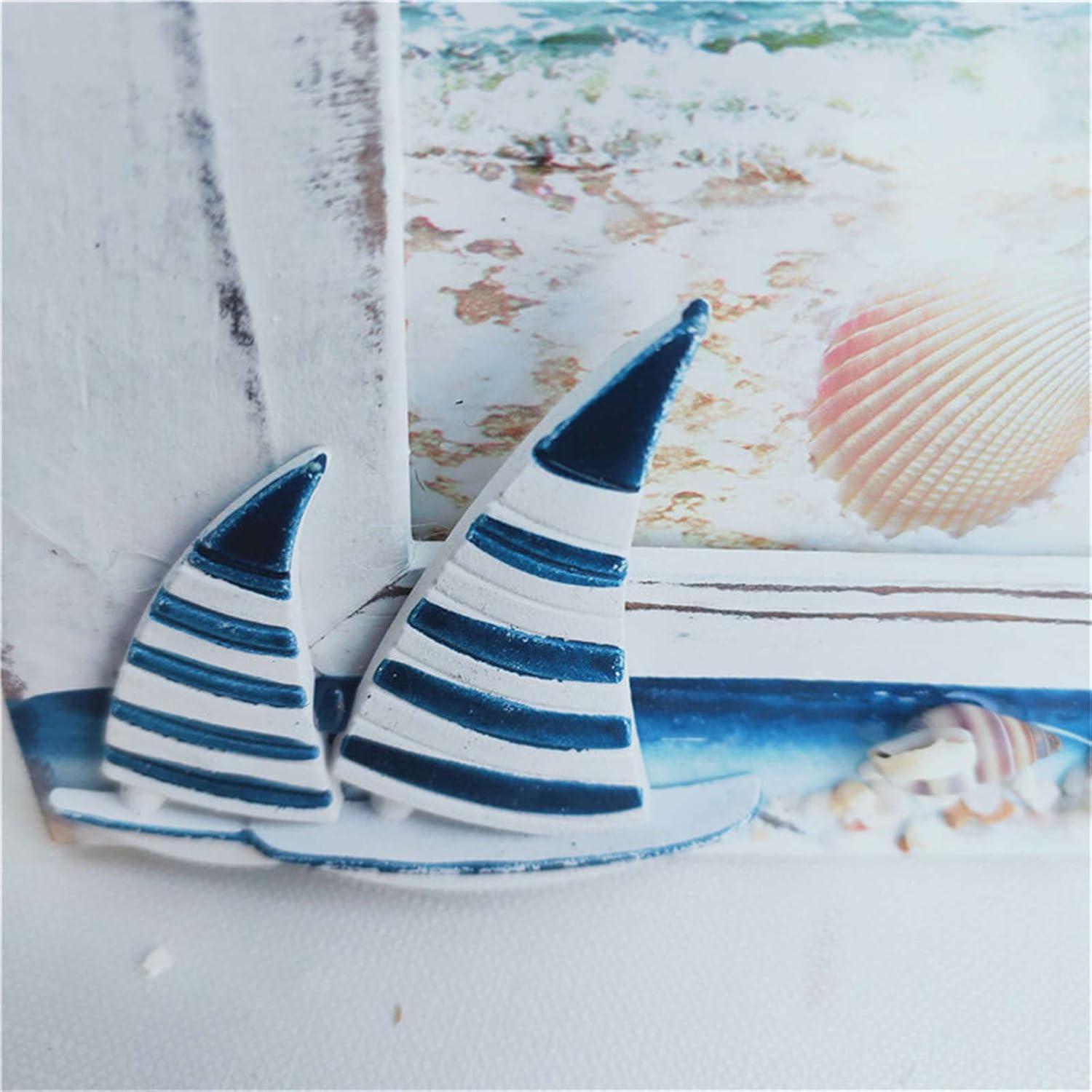 JANOU Mediterranean Photo Frame Boat Wooden Picture Frame Wooden Photo Frame Holder for Nautical Beach Themed Home Coffee Shop Decoration, 6x4 Inch