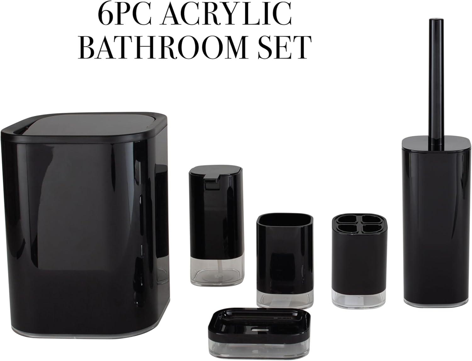 Bath Bliss 6 Piece Bathroom Set in Black